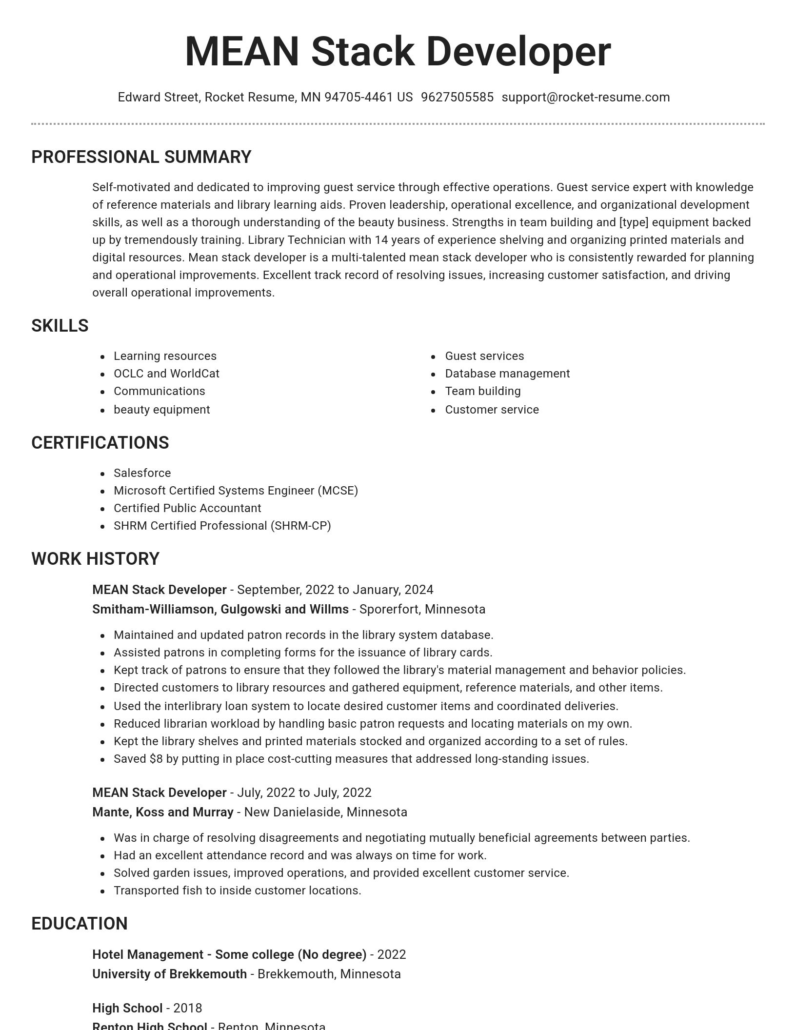 Brilliant resume template