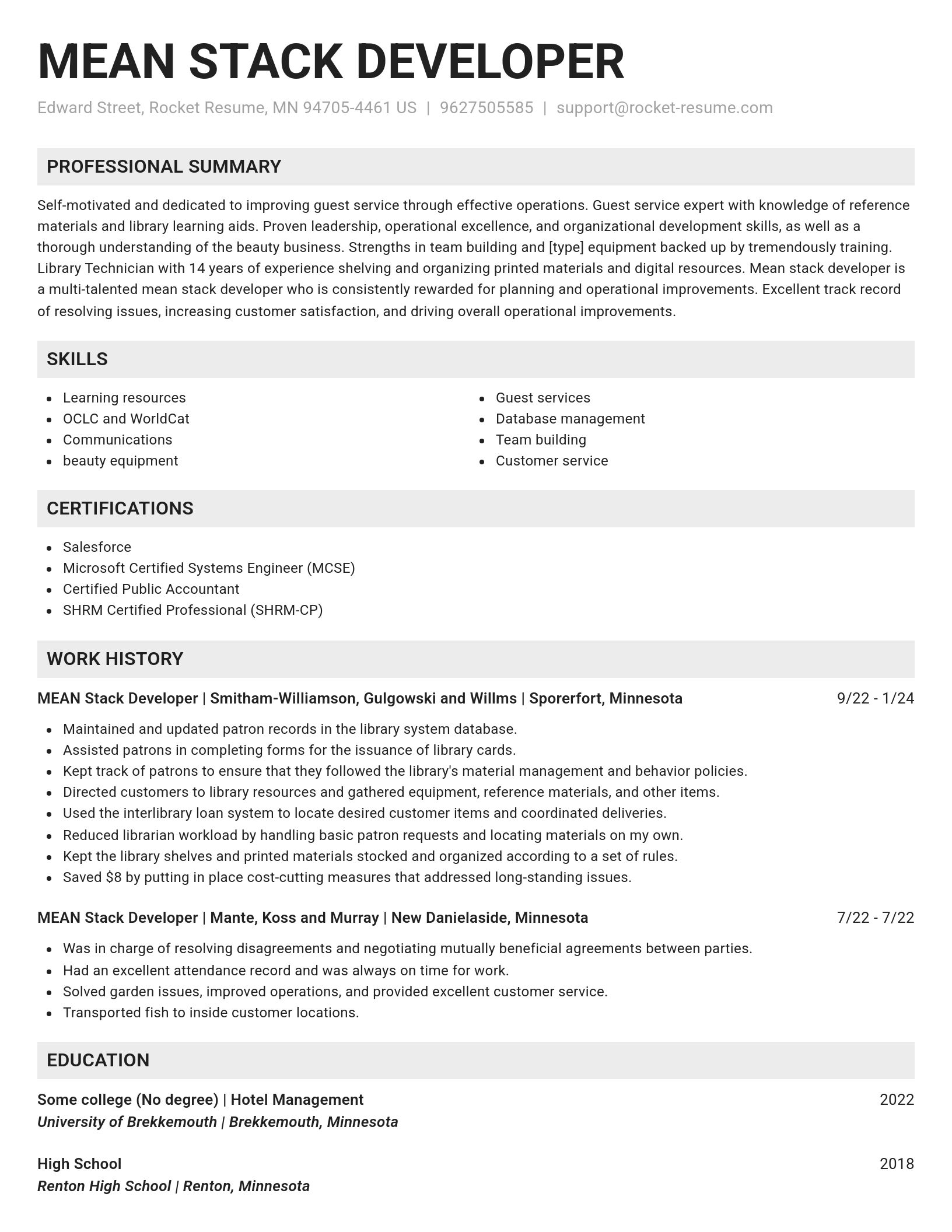 Genius resume template