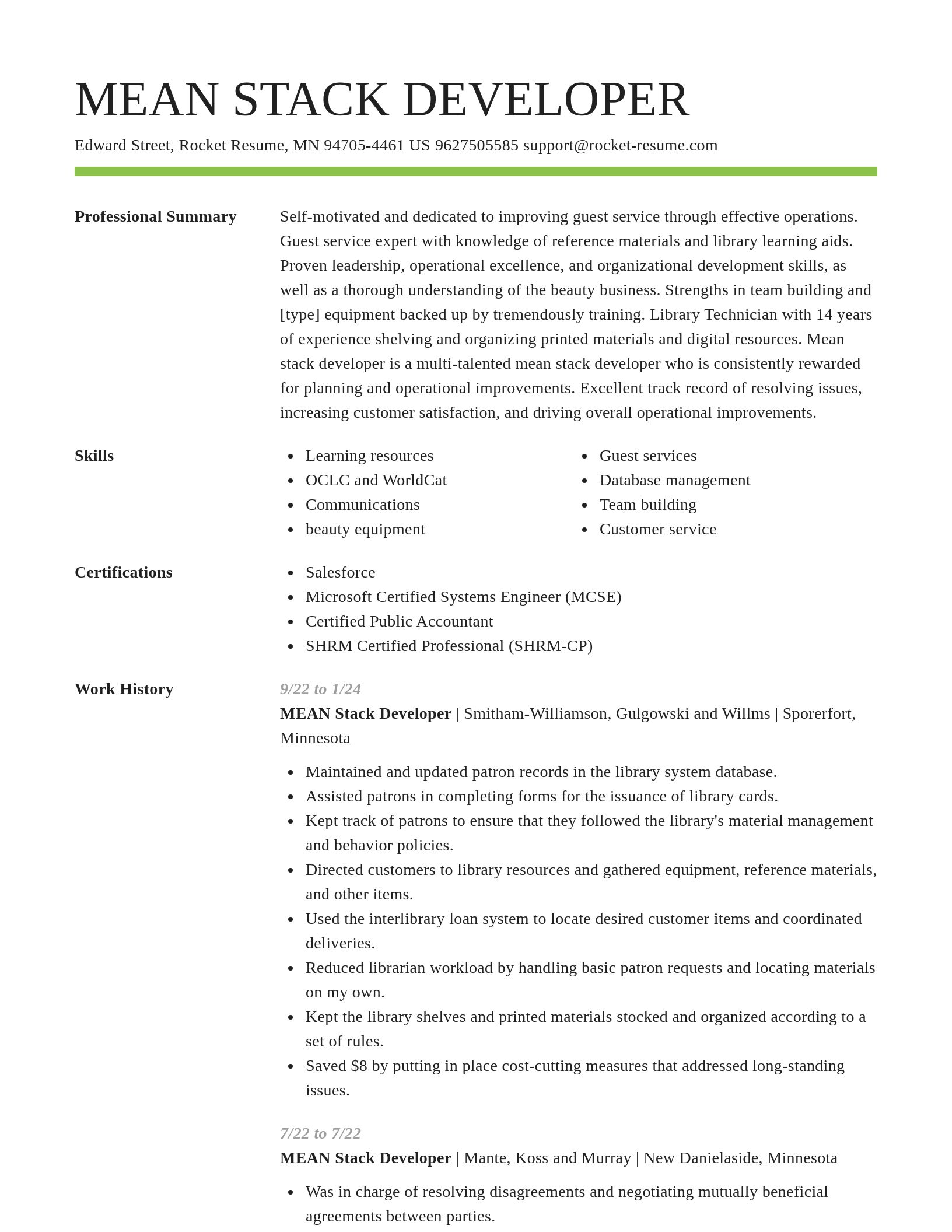 Smart resume template