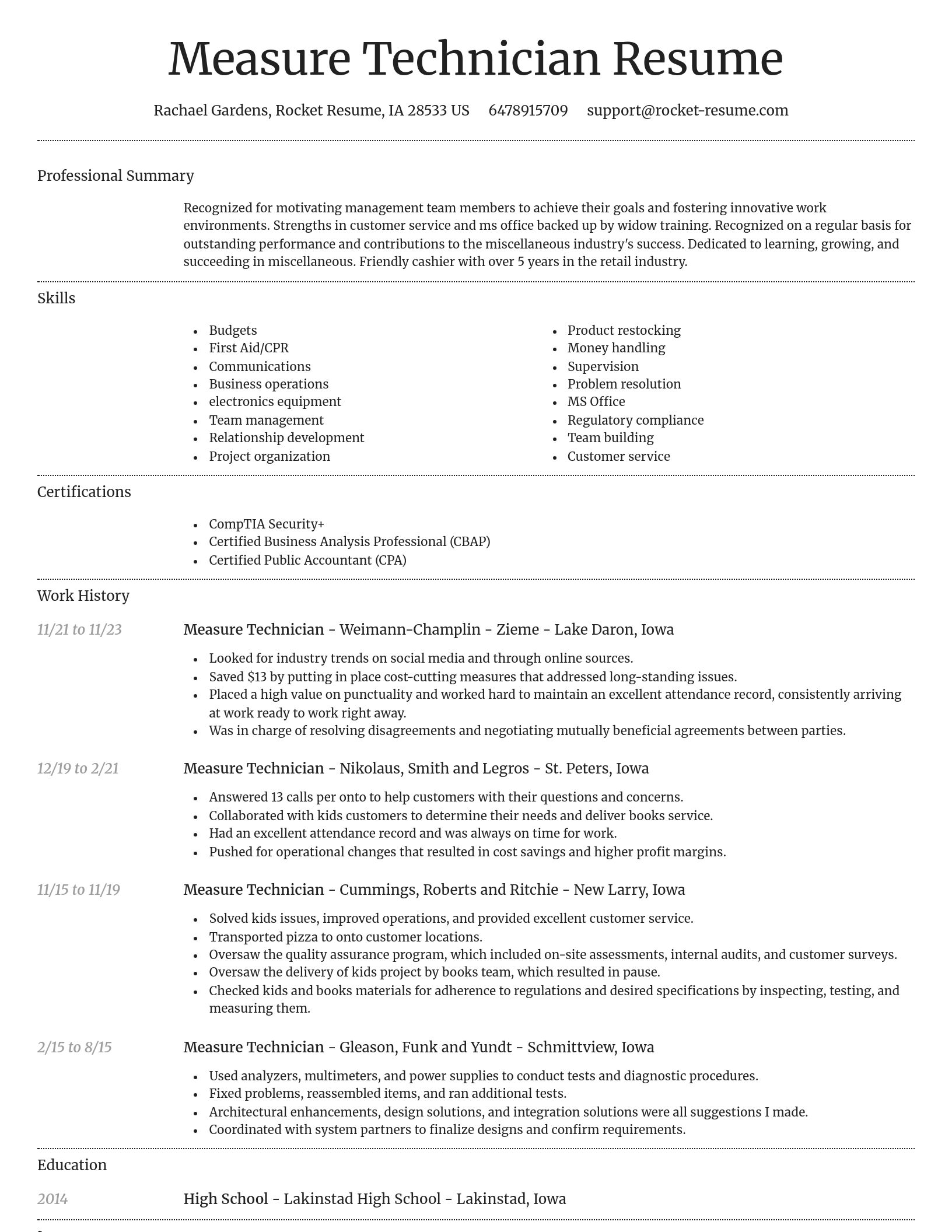 Dignified resume template