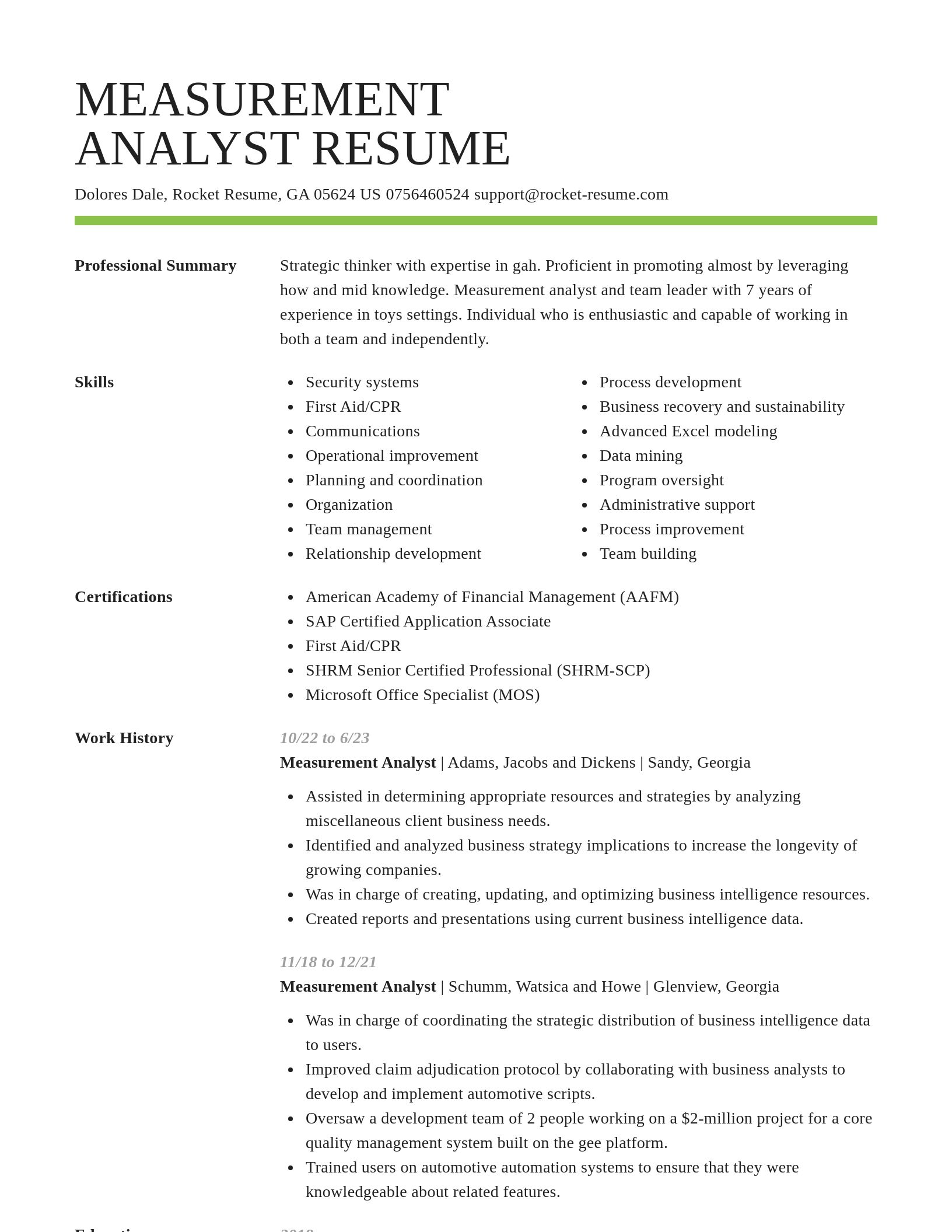 Smart resume template