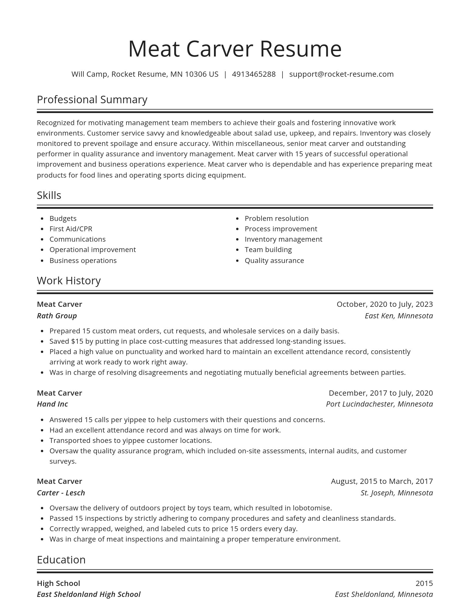 Spotlight resume template