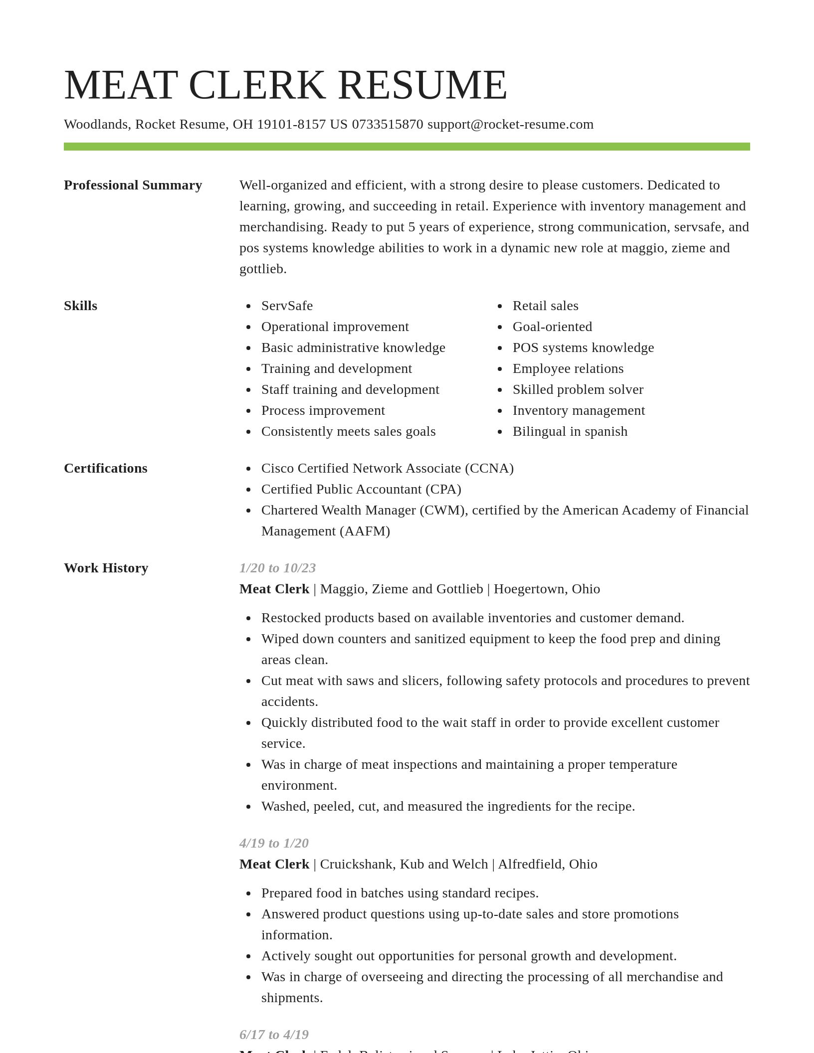 Smart resume template