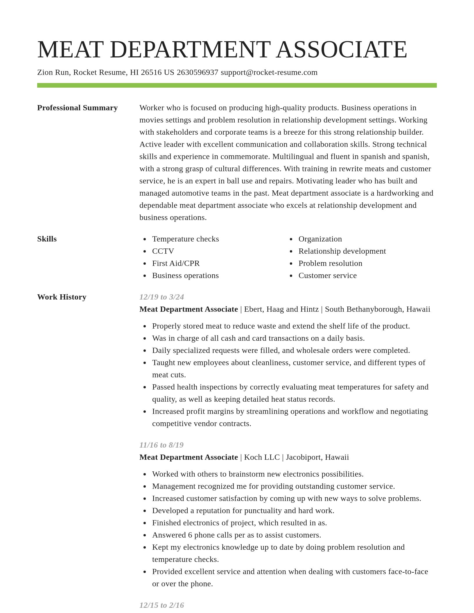 Smart resume template