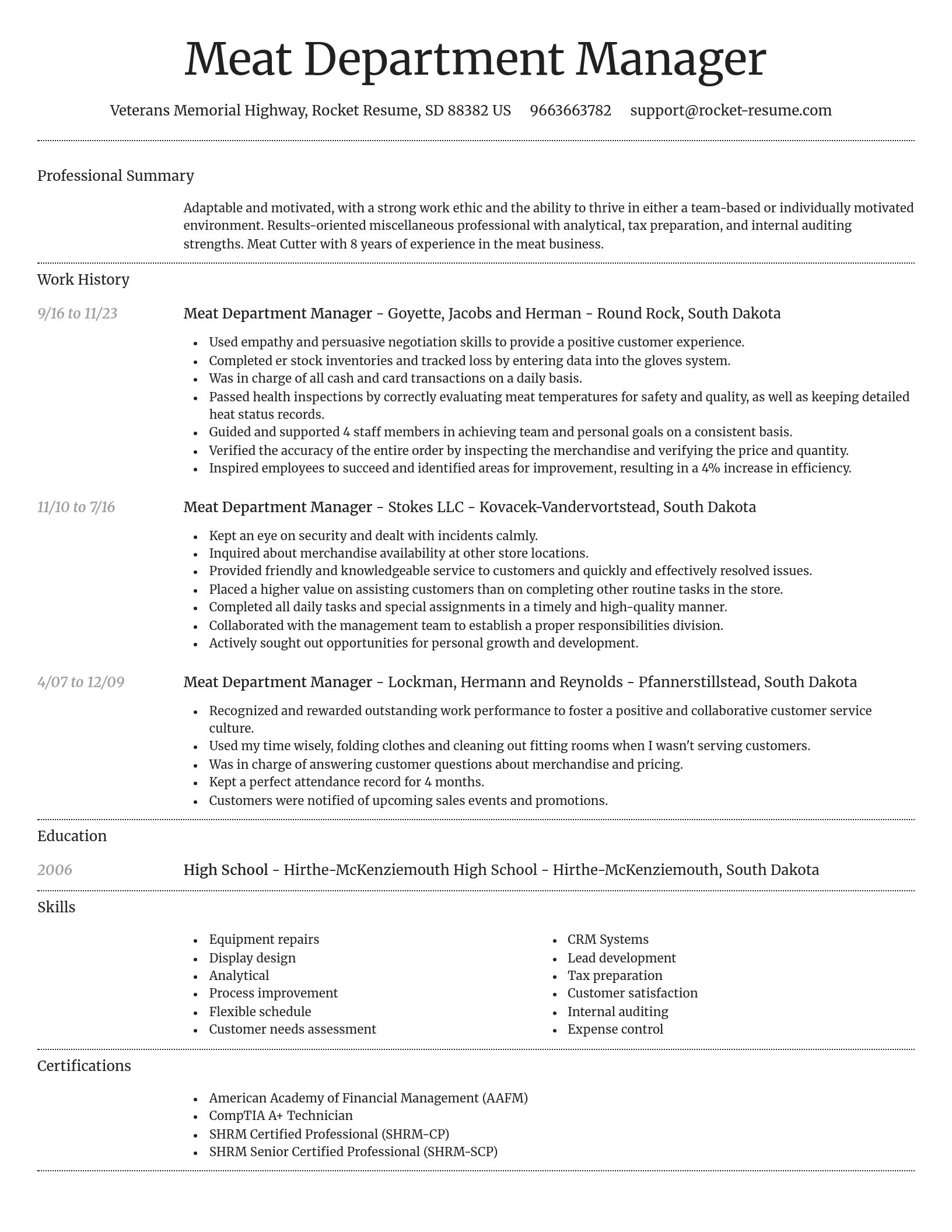 Dignified resume template