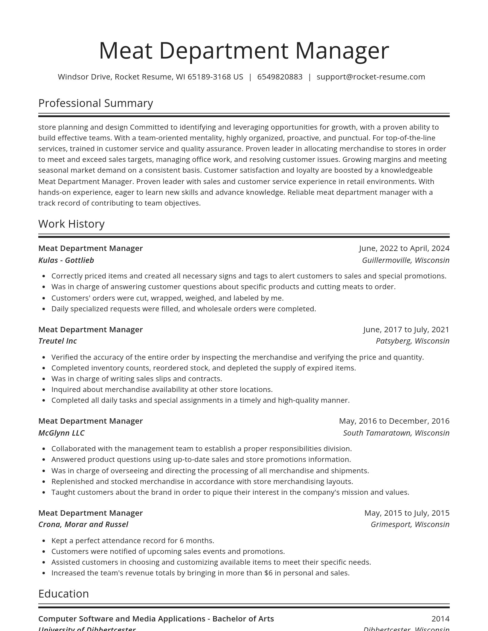 Spotlight resume template
