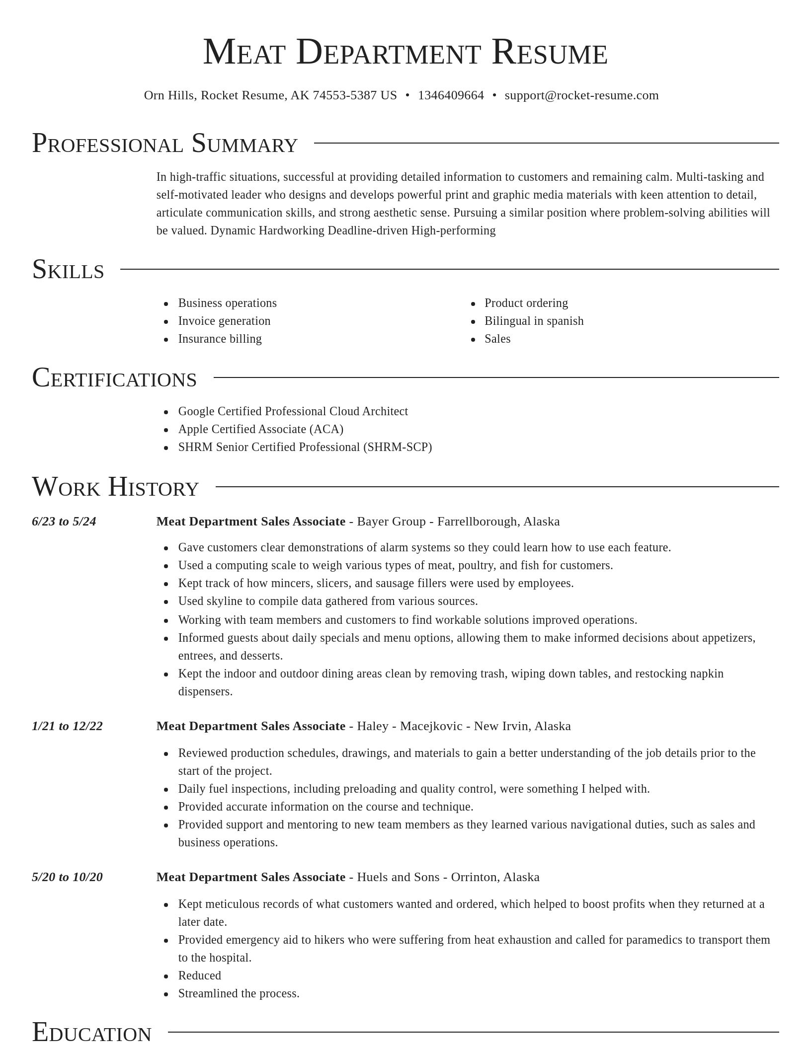 Director resume template