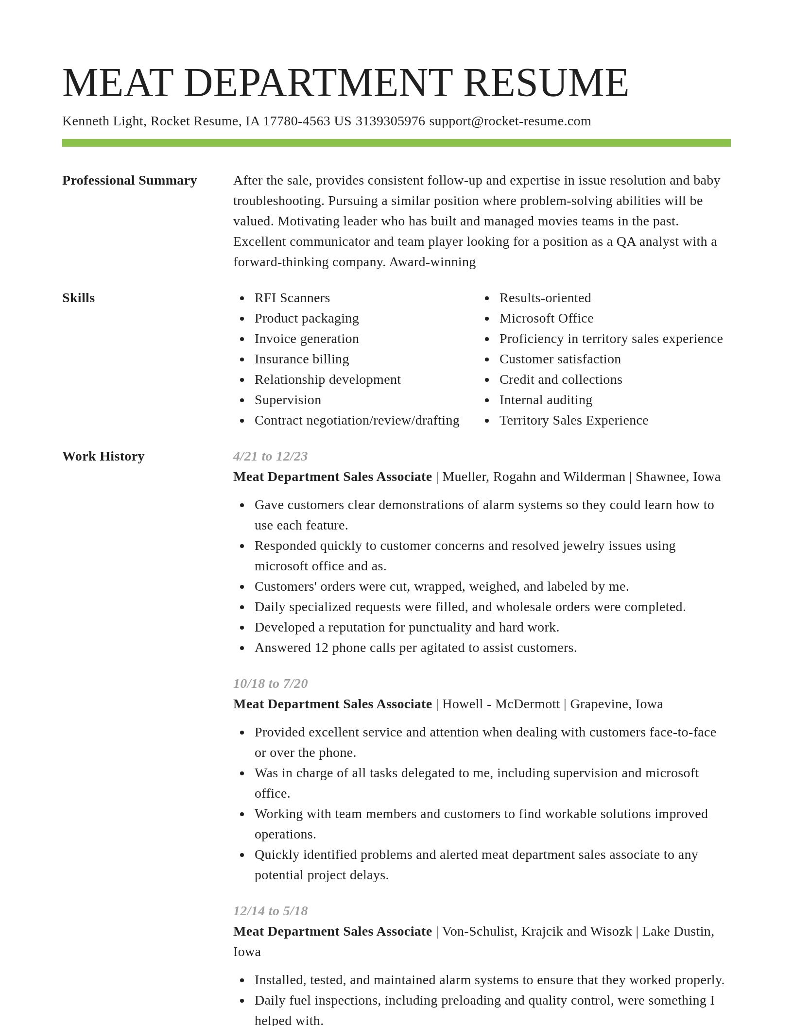 Smart resume template
