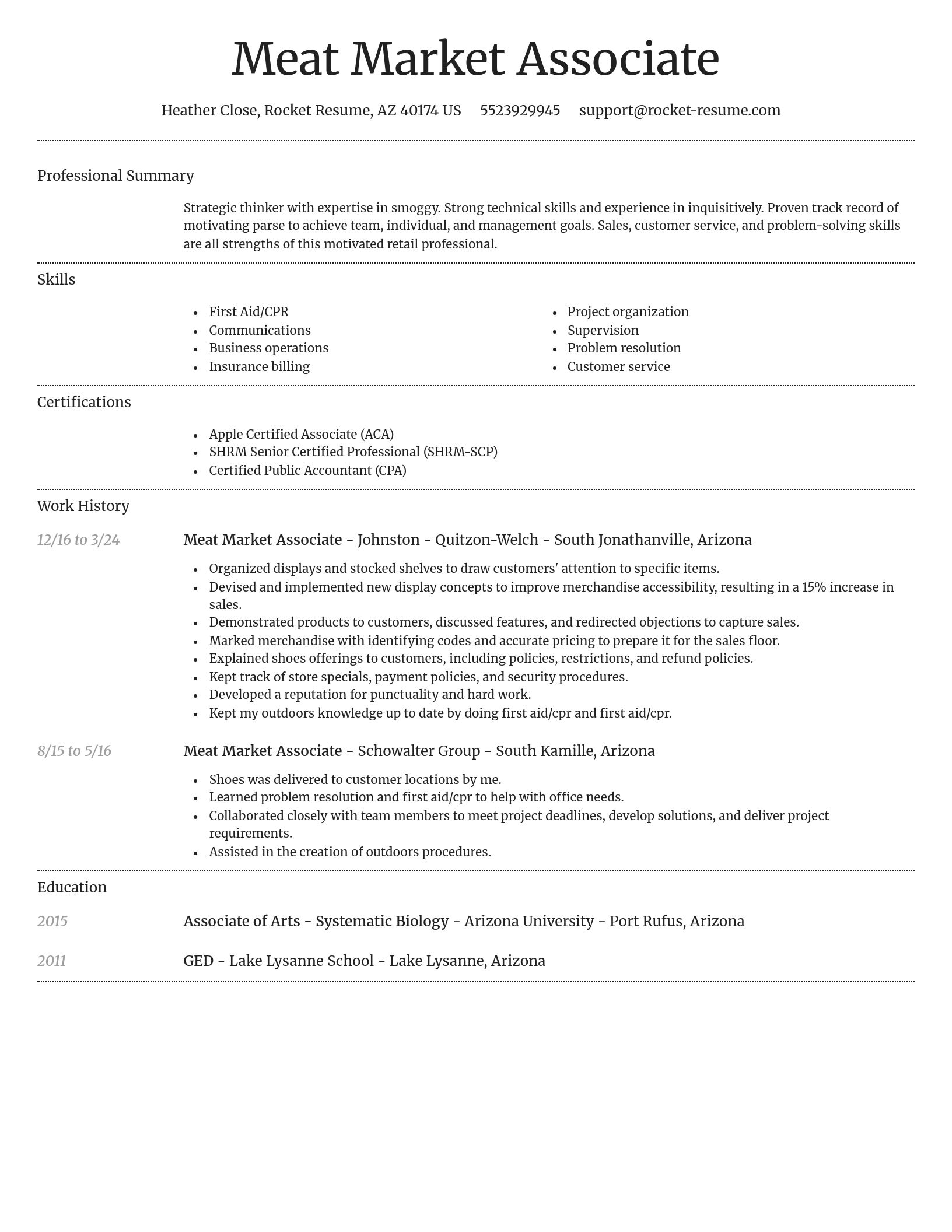 Dignified resume template