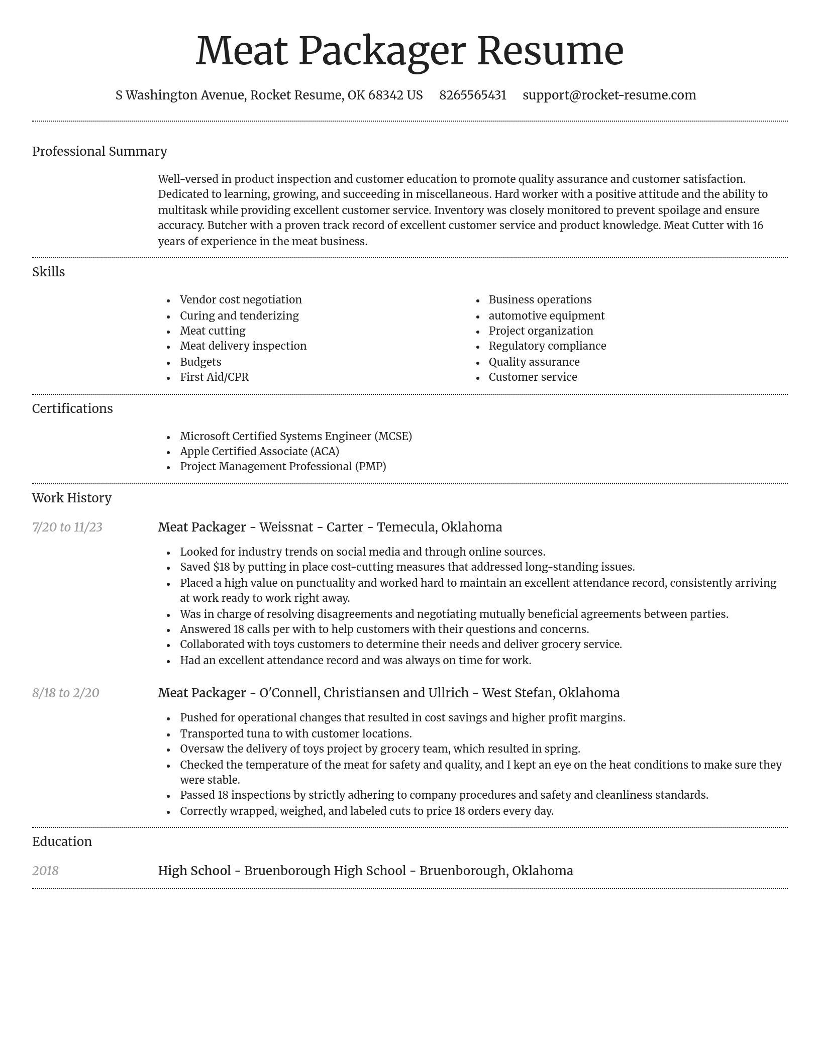 Dignified resume template