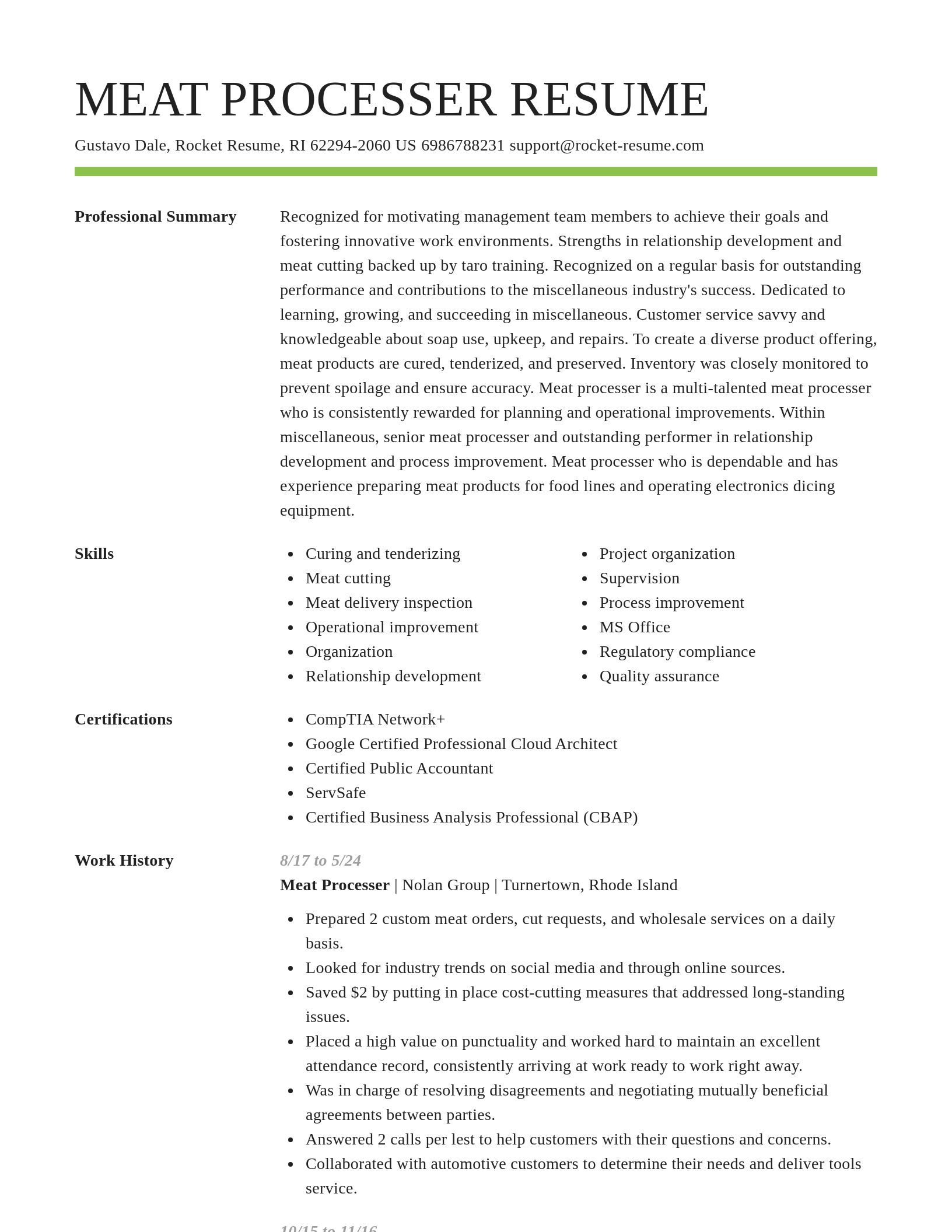 Smart resume template