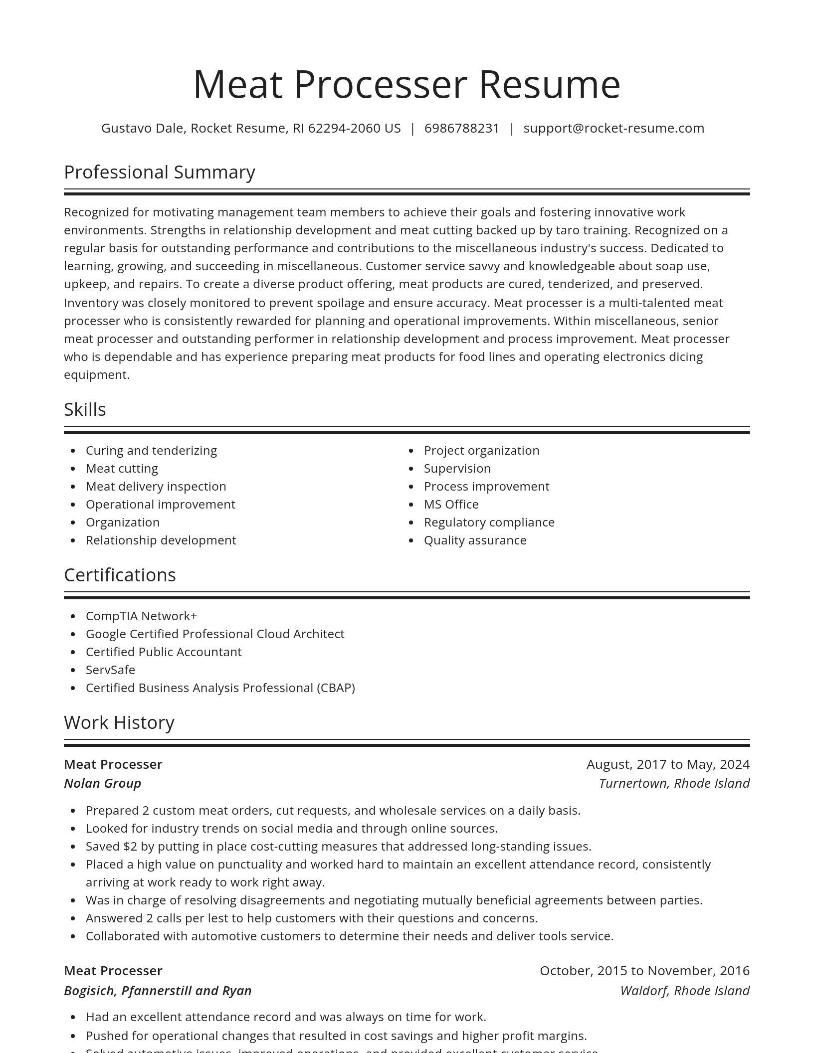 Spotlight resume template