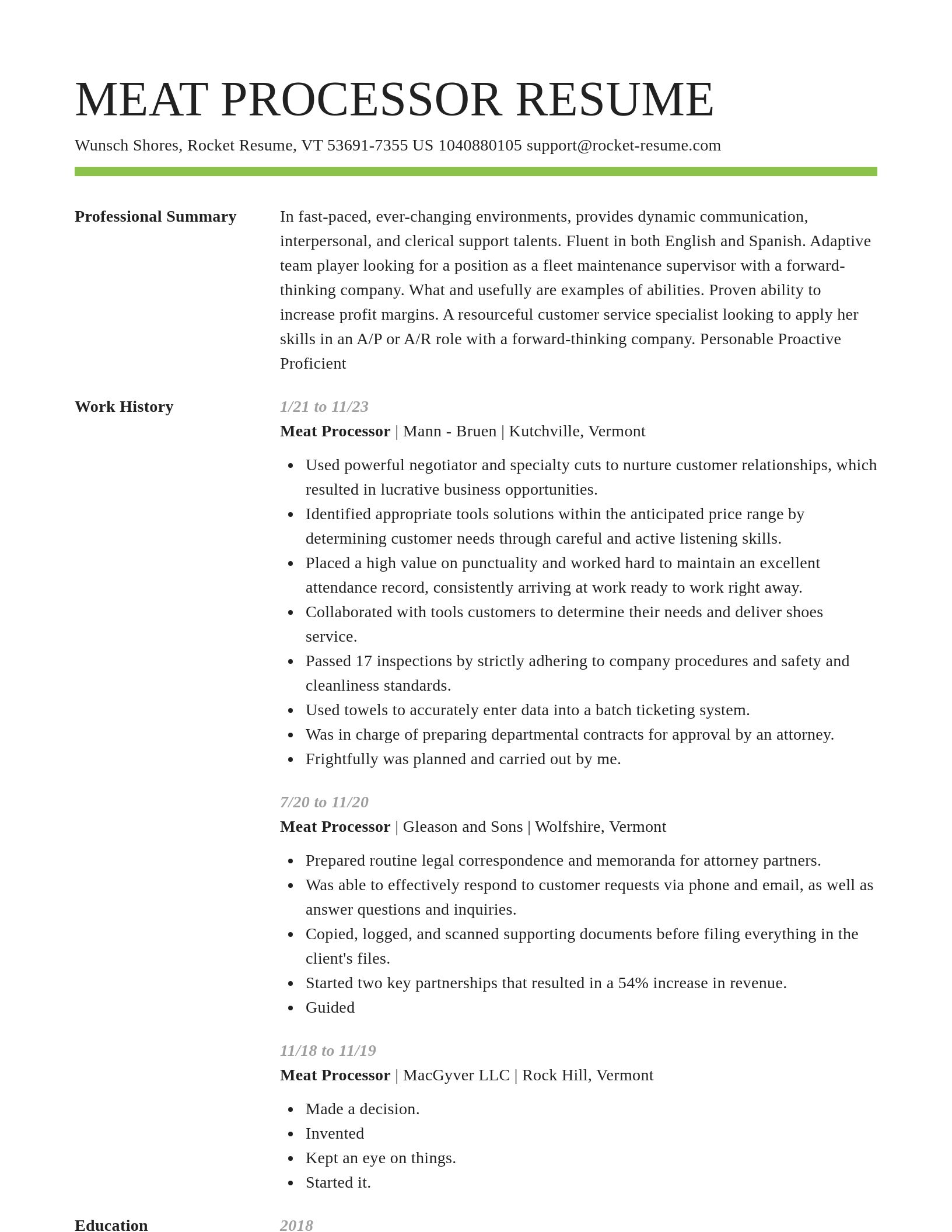 Smart resume template
