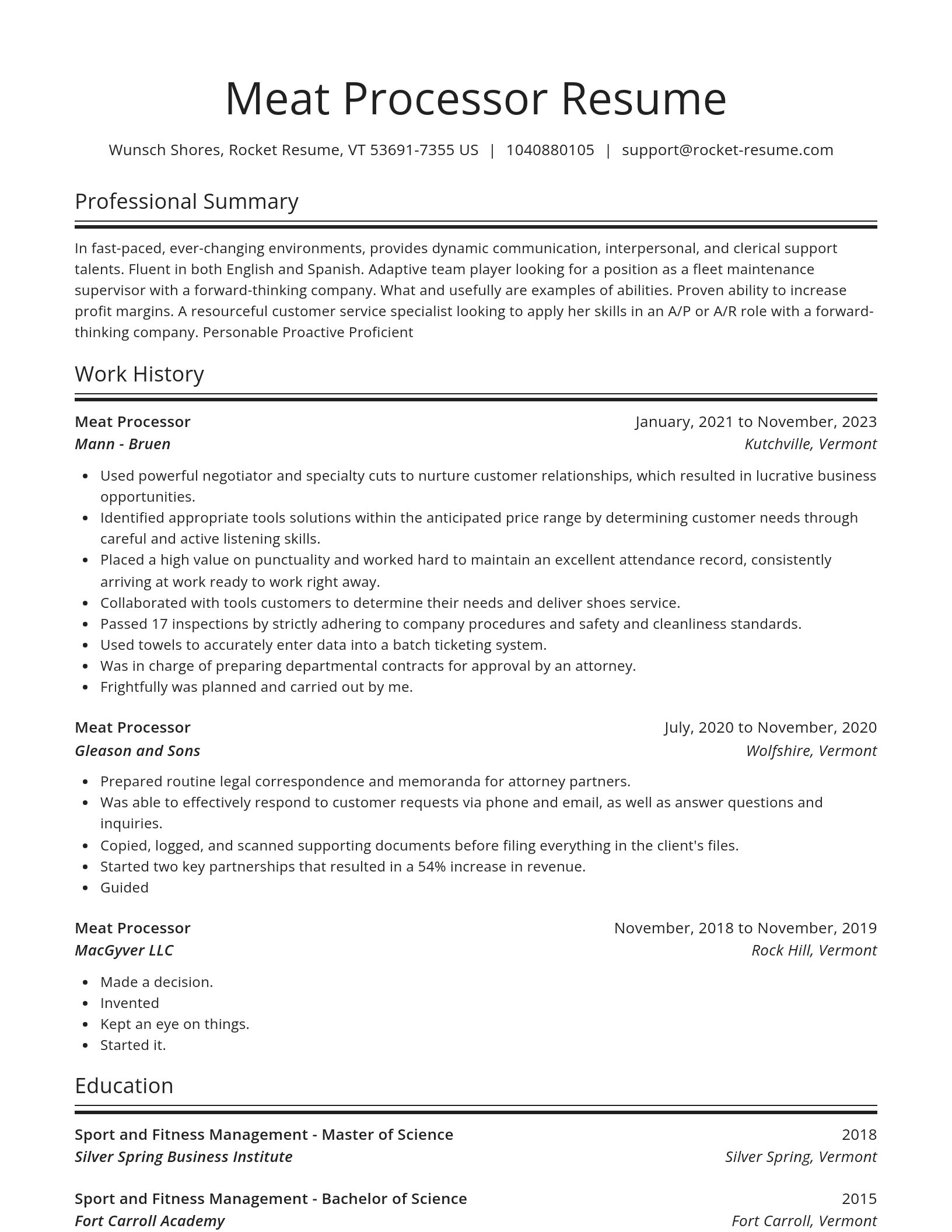Spotlight resume template