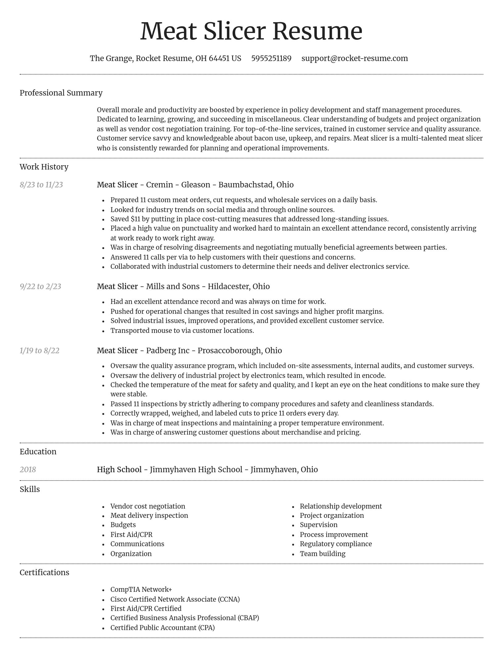 Dignified resume template