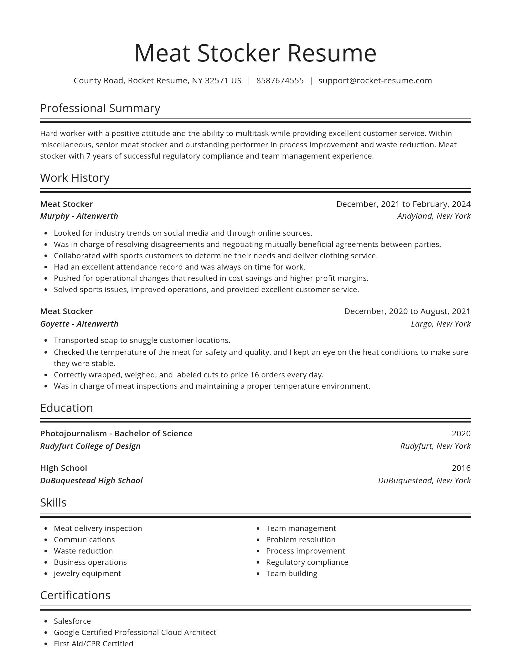 Spotlight resume template