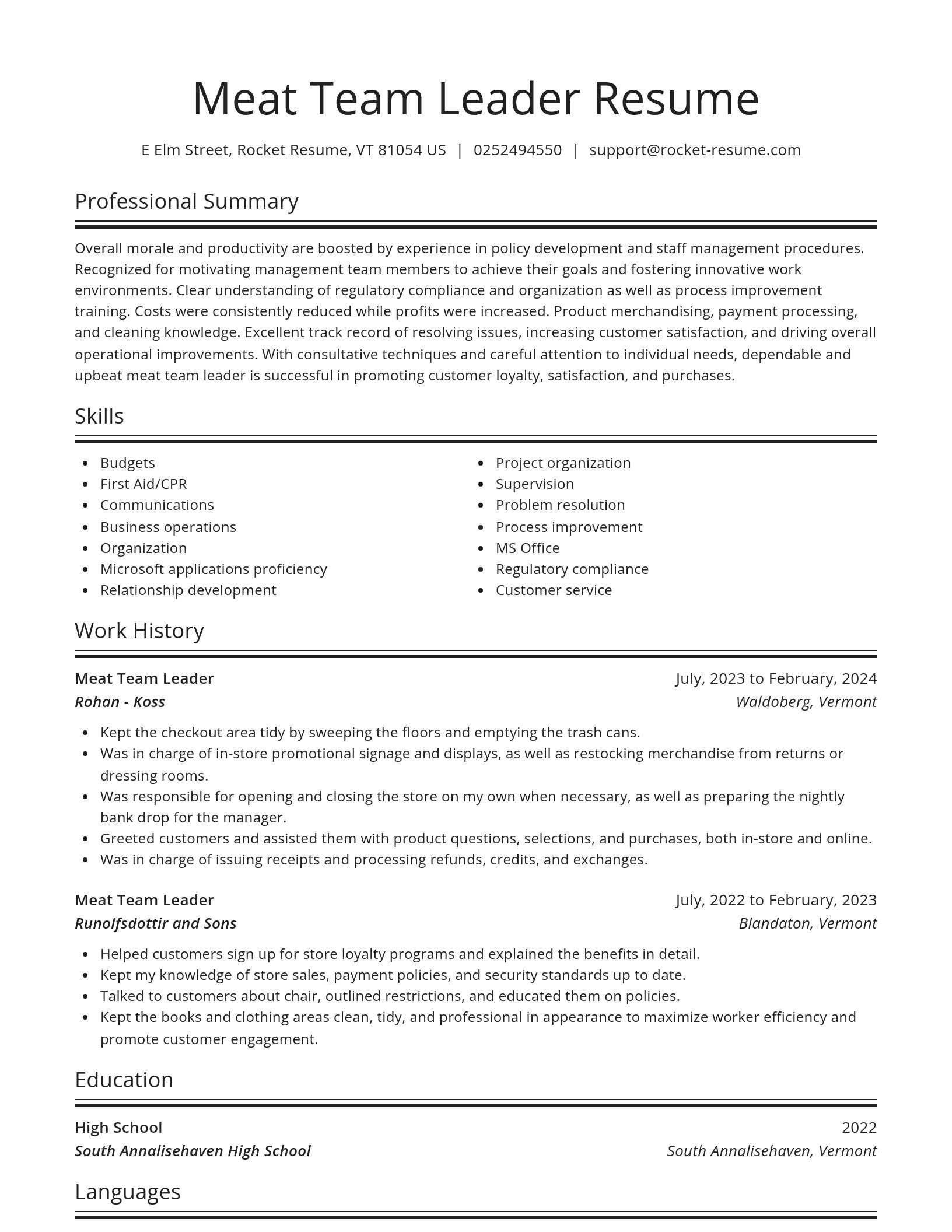 Spotlight resume template