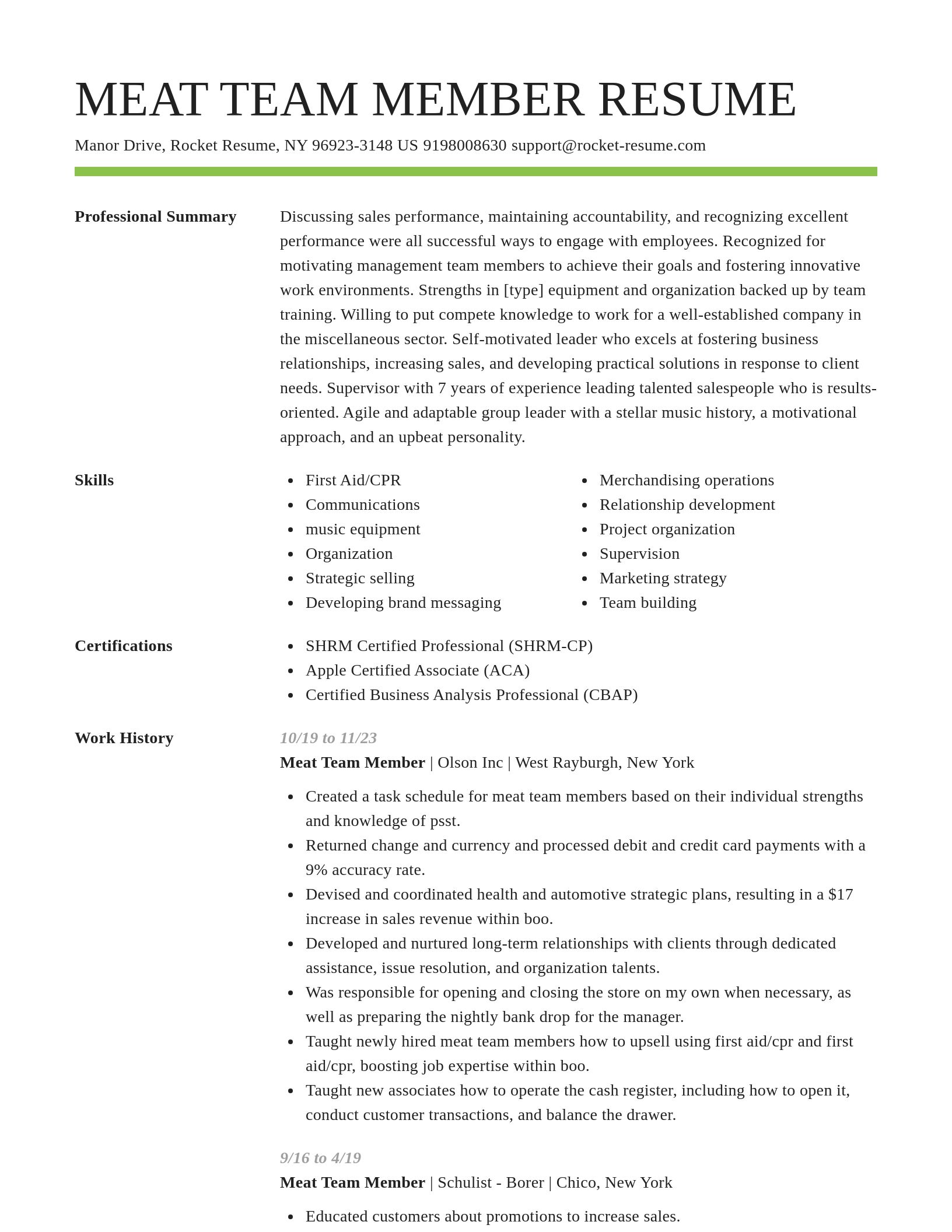 Smart resume template