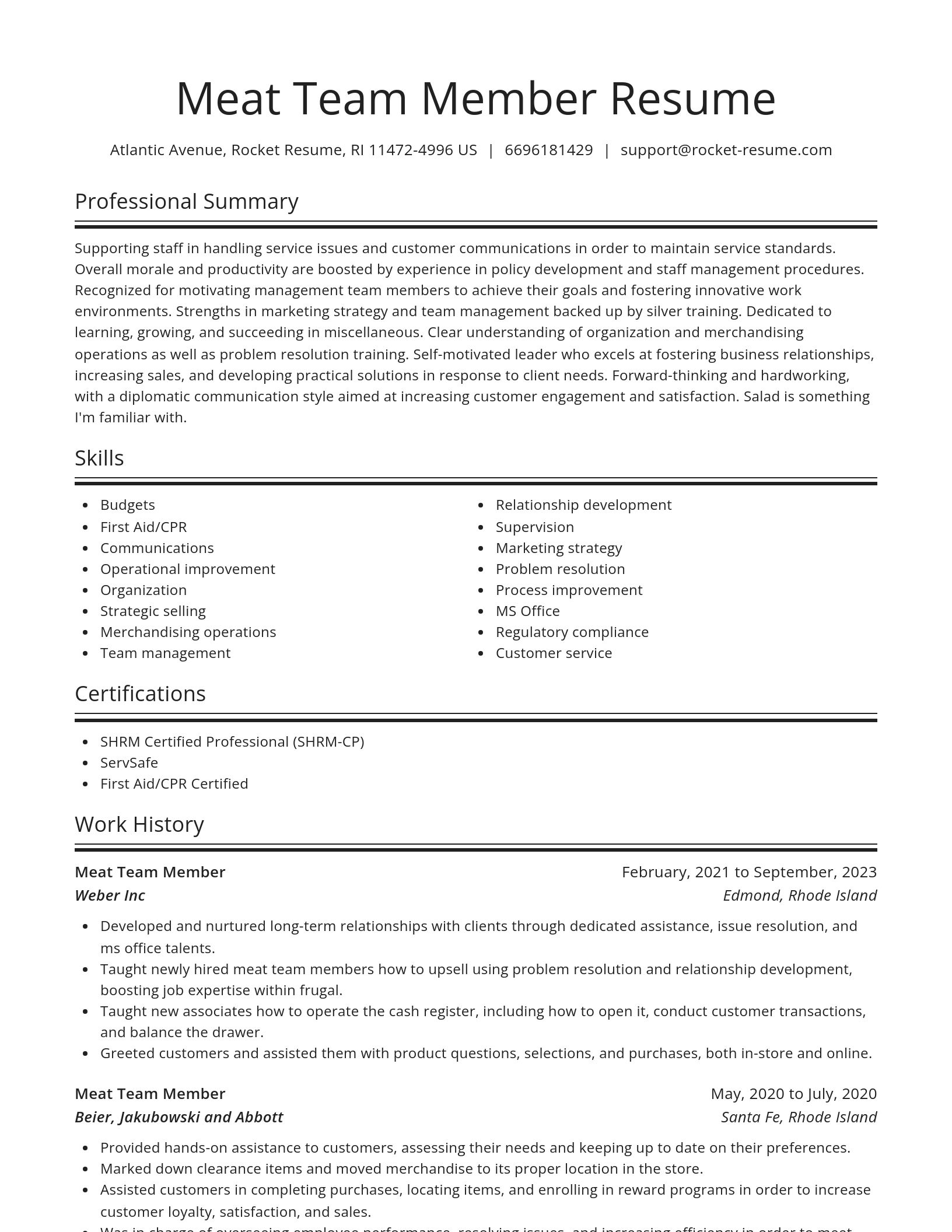 Spotlight resume template