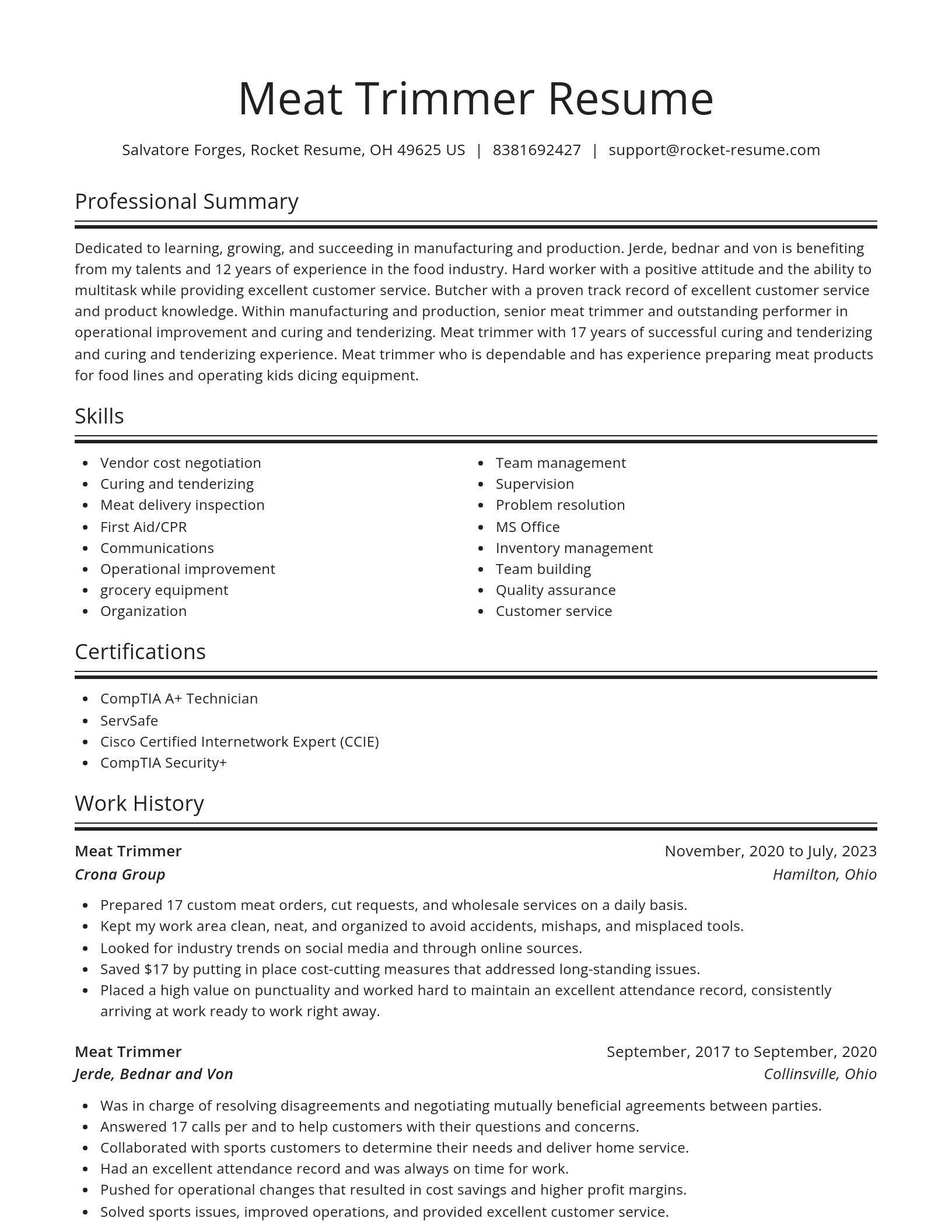 Spotlight resume template