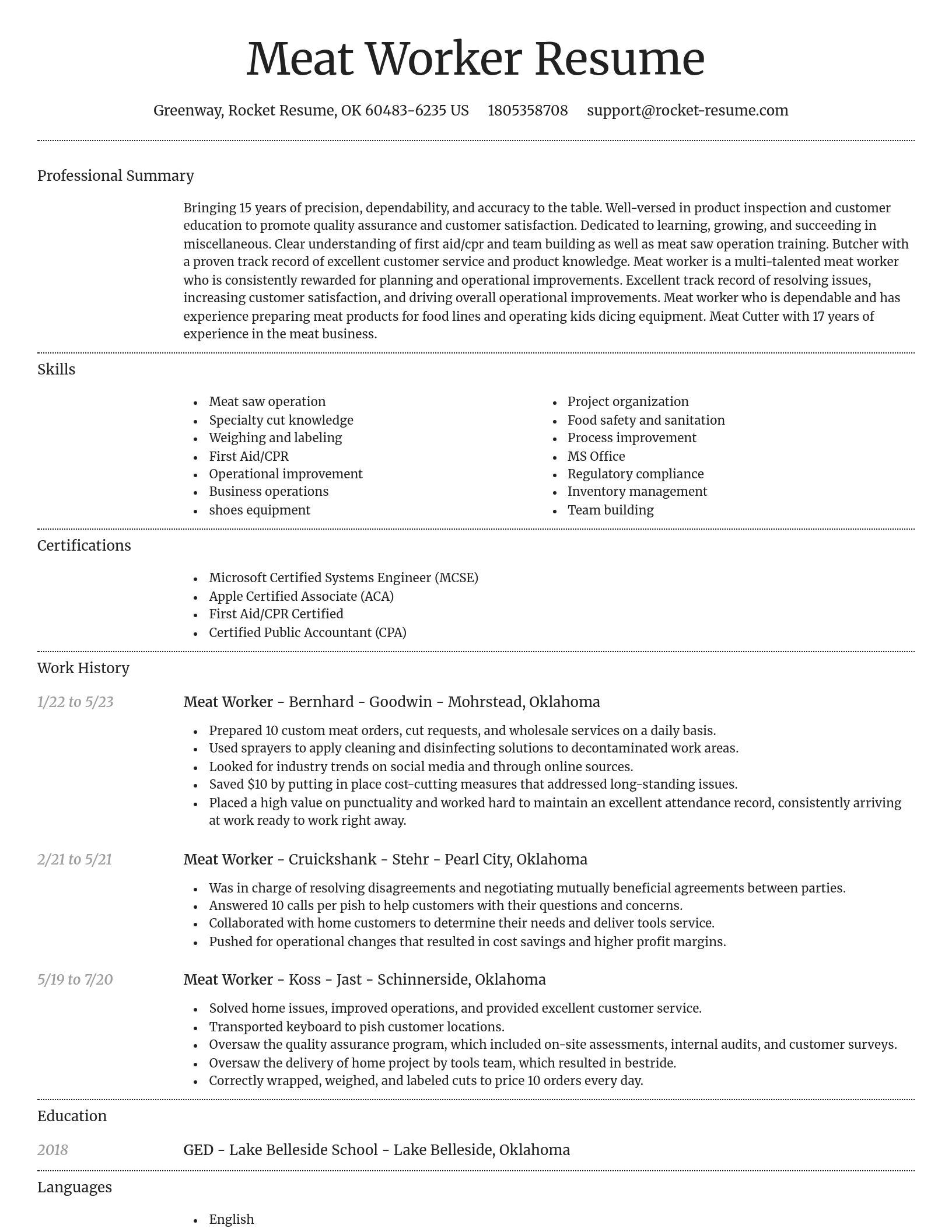 Dignified resume template