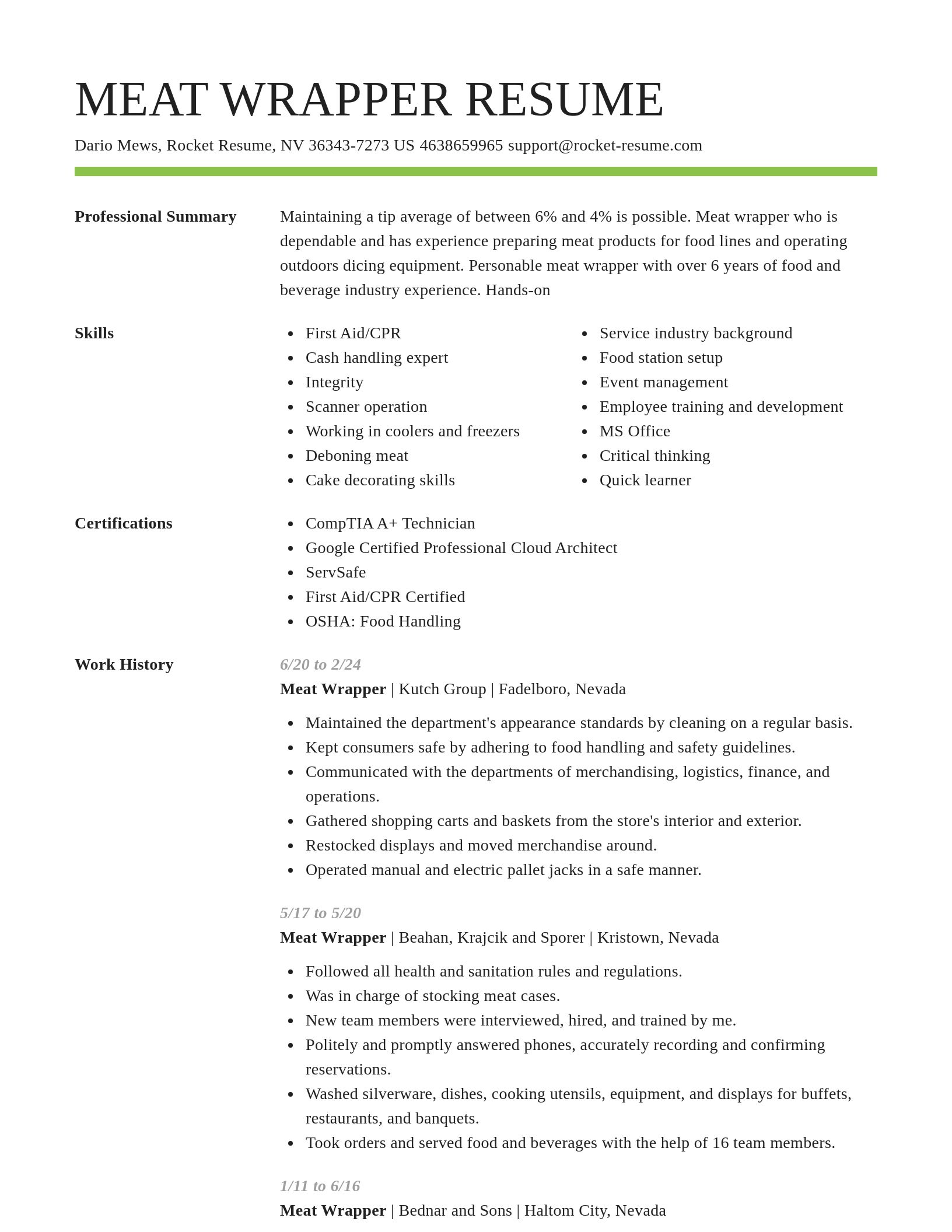 Smart resume template