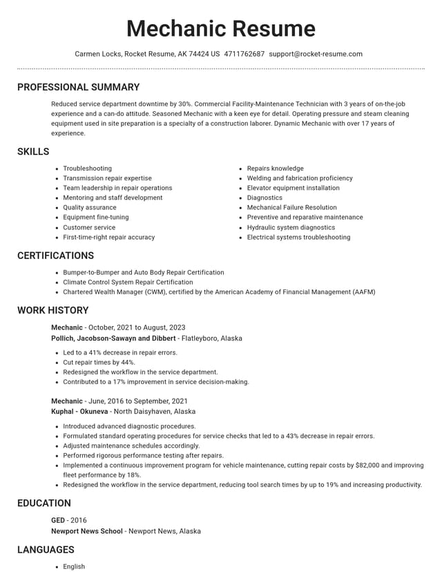 Brilliant resume template