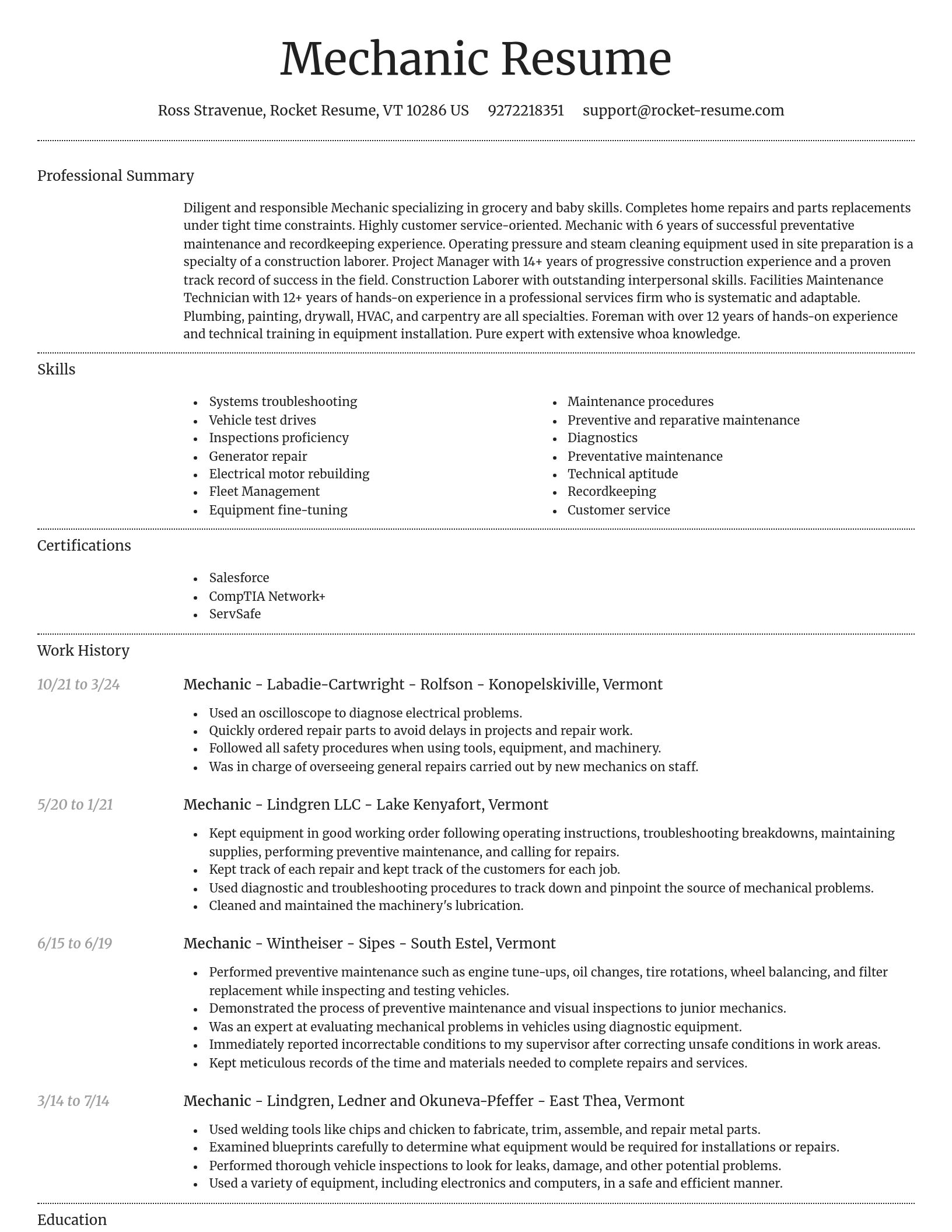 Dignified resume template