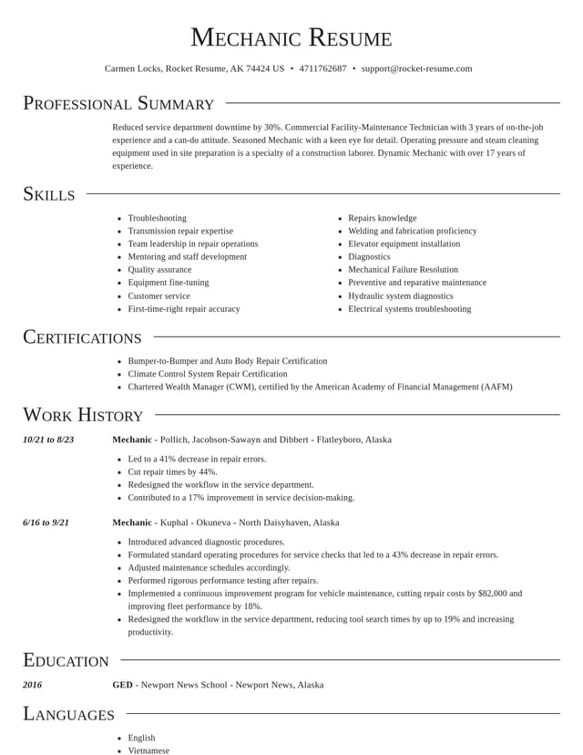 Director resume template
