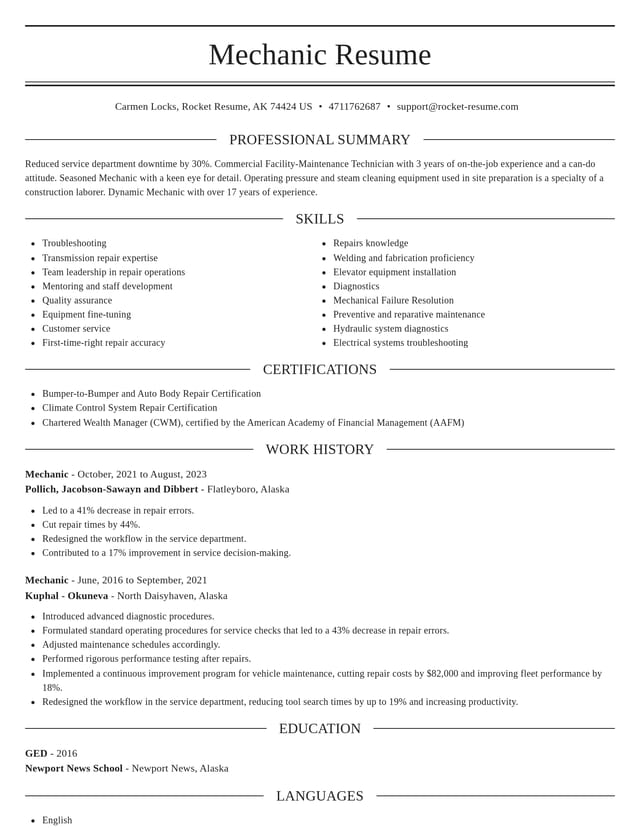 Elegant resume template