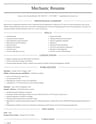Mechanic resume template