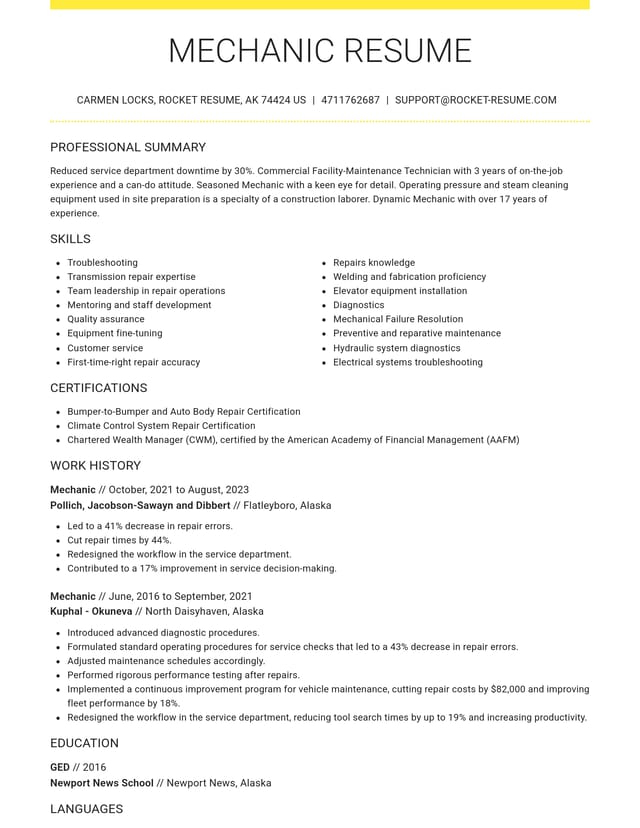 Grand resume template