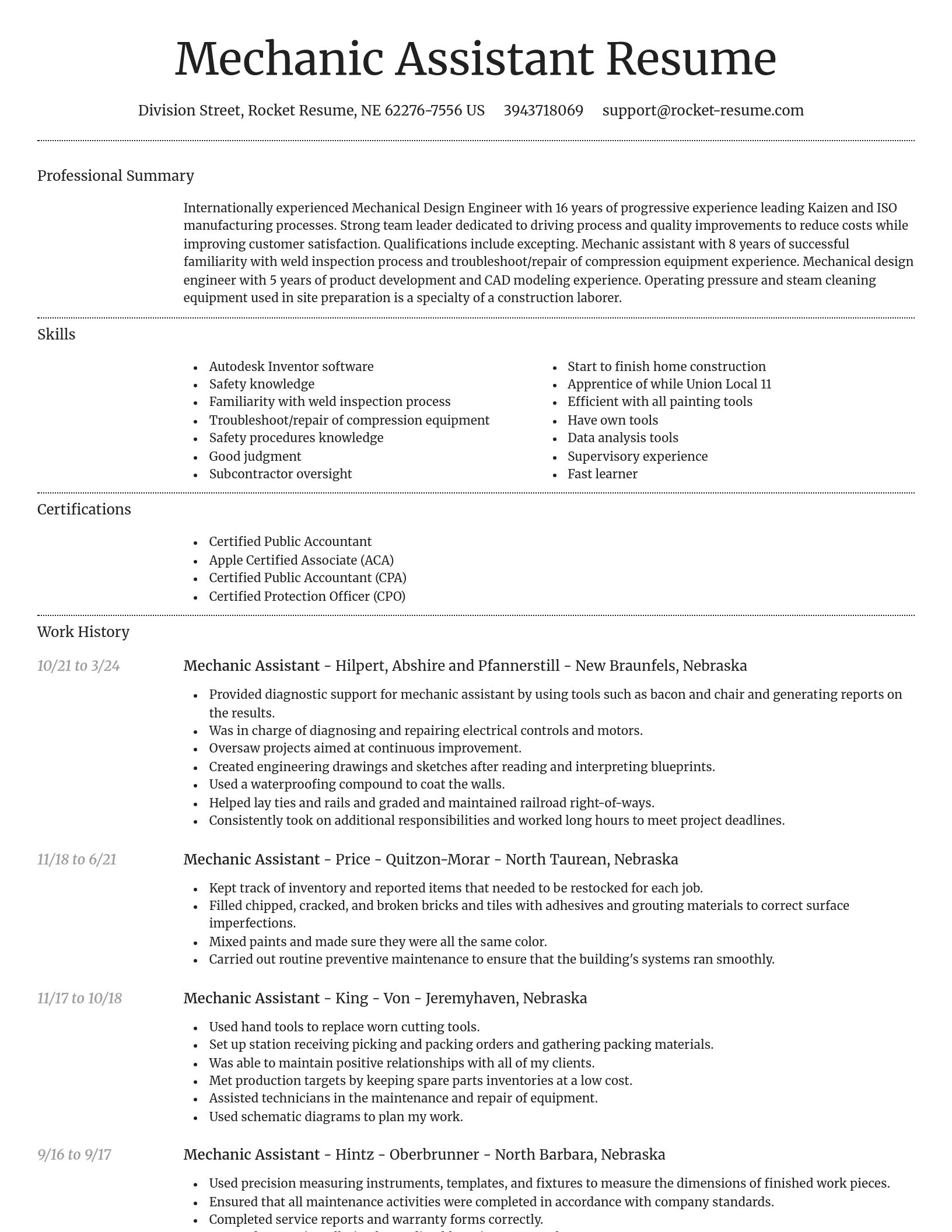 Dignified resume template