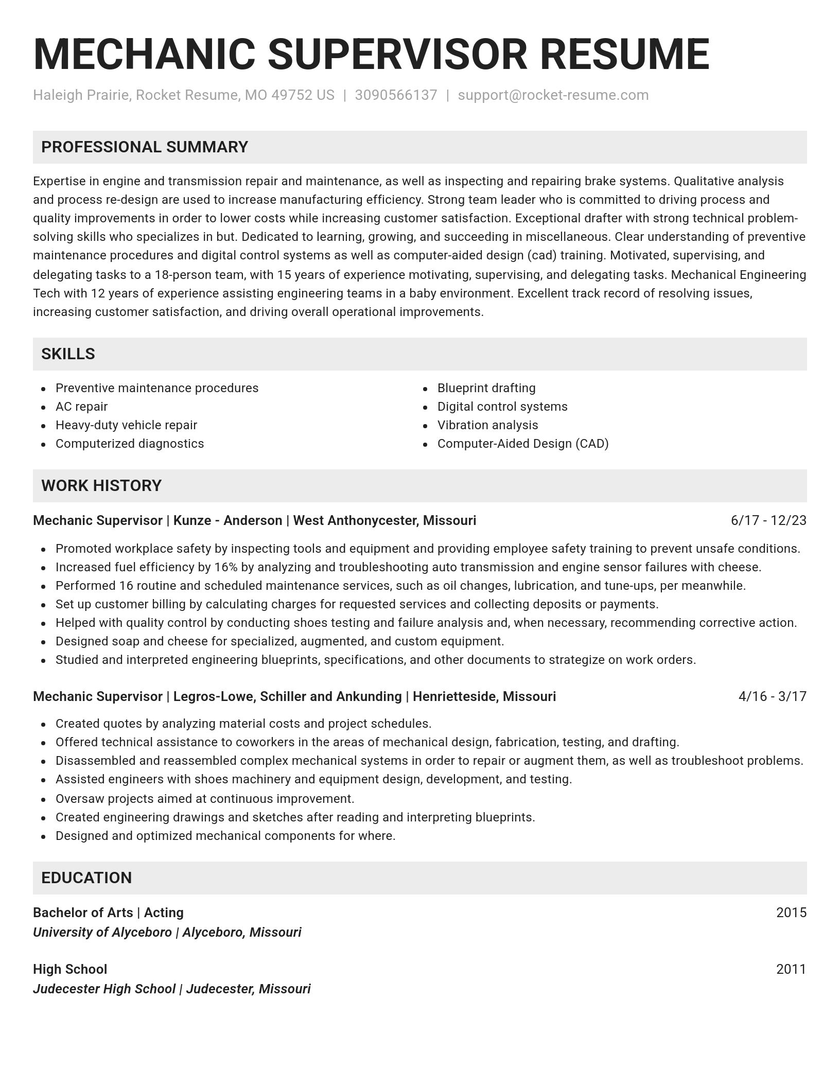 Genius resume template