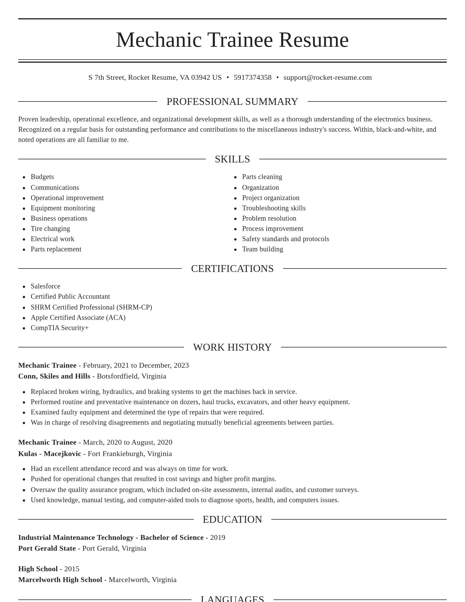 Elegant resume template