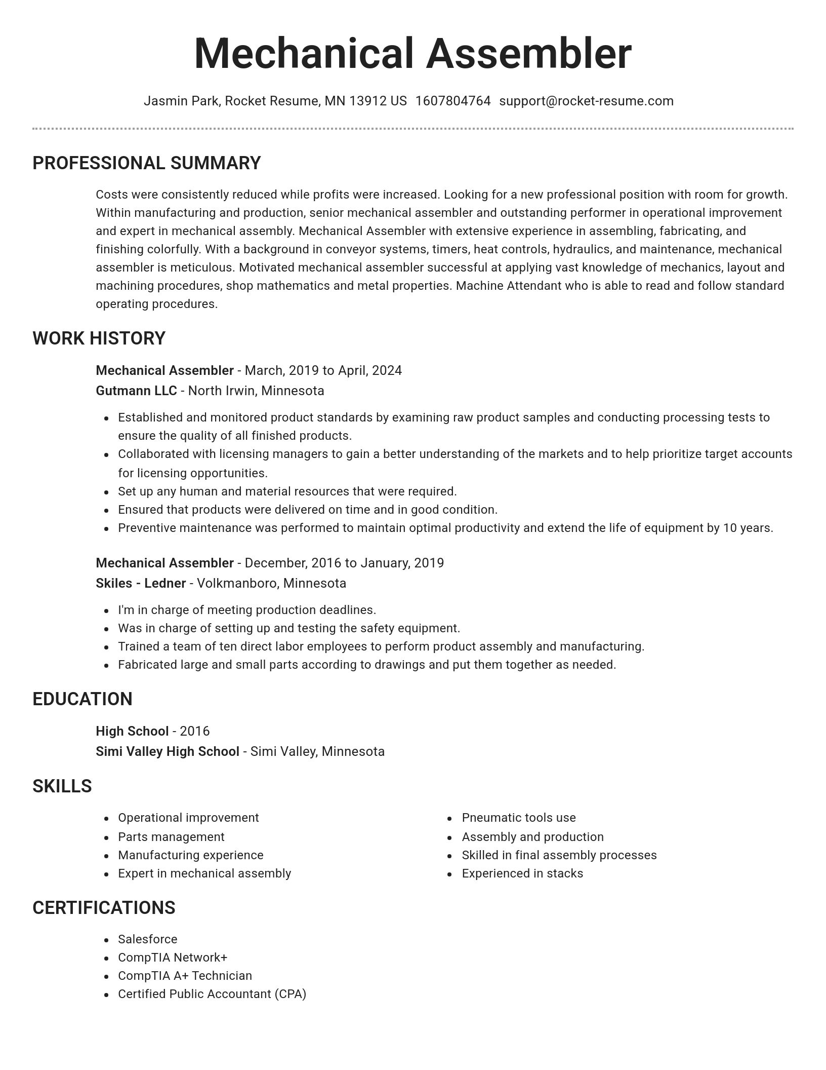 Brilliant resume template