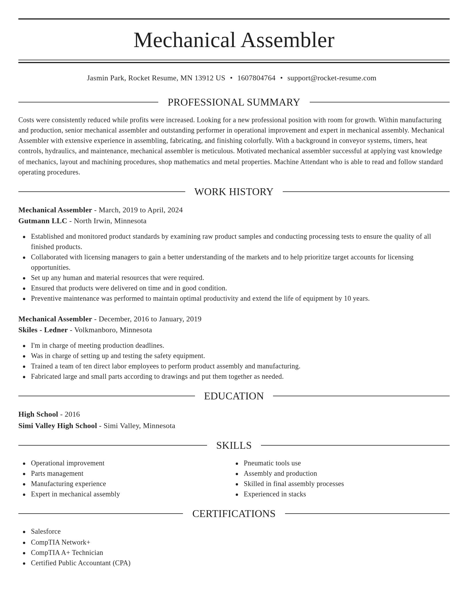 Elegant resume template