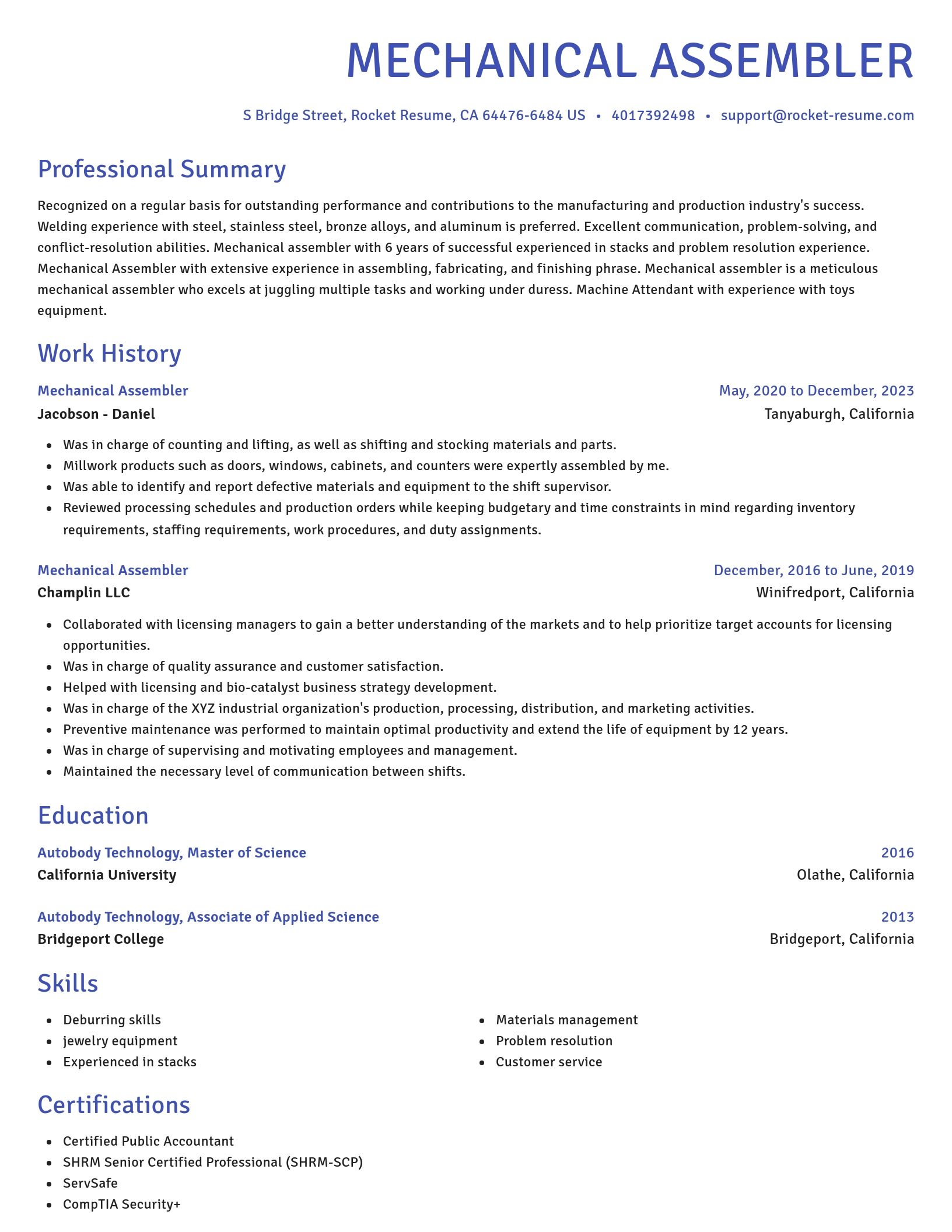 Novel resume template