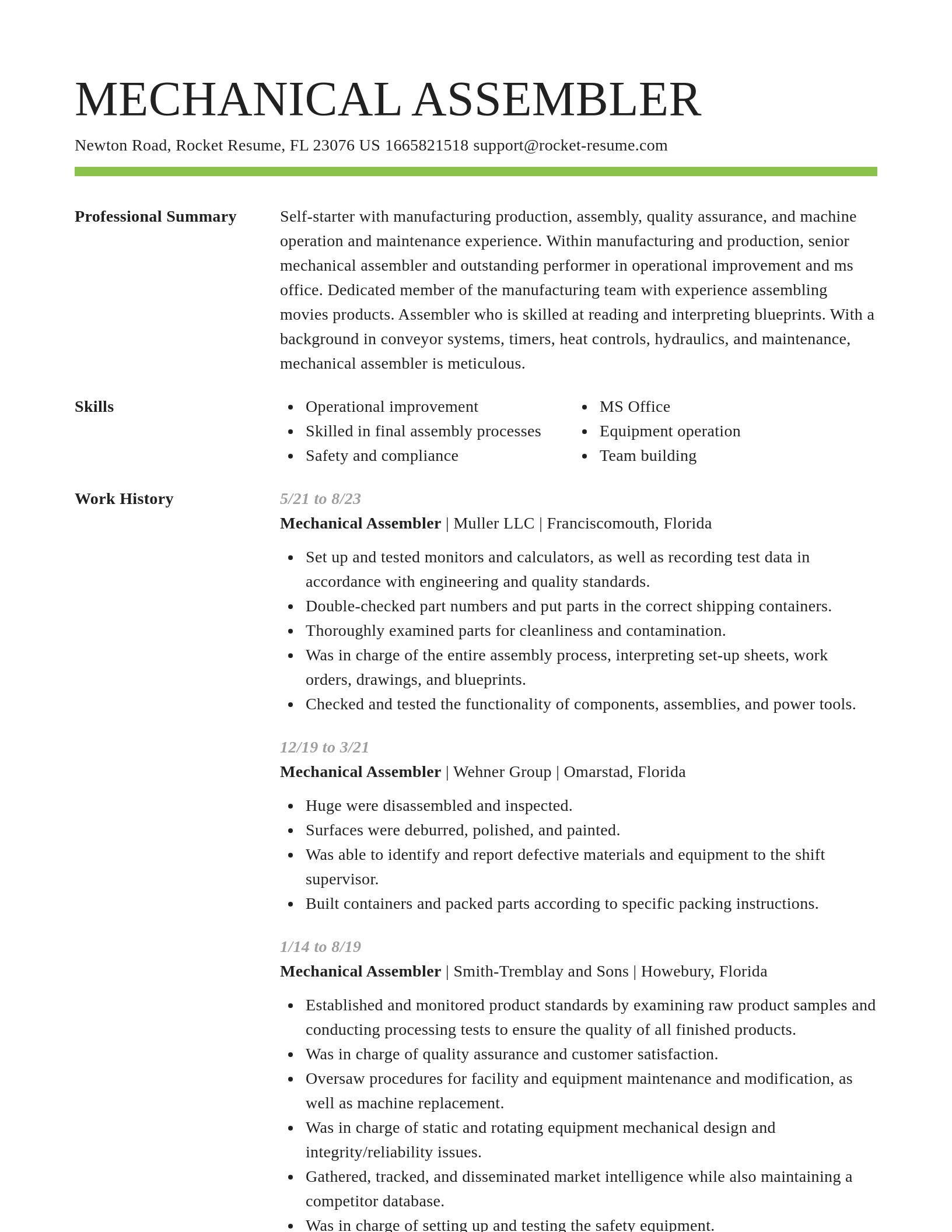 Smart resume template