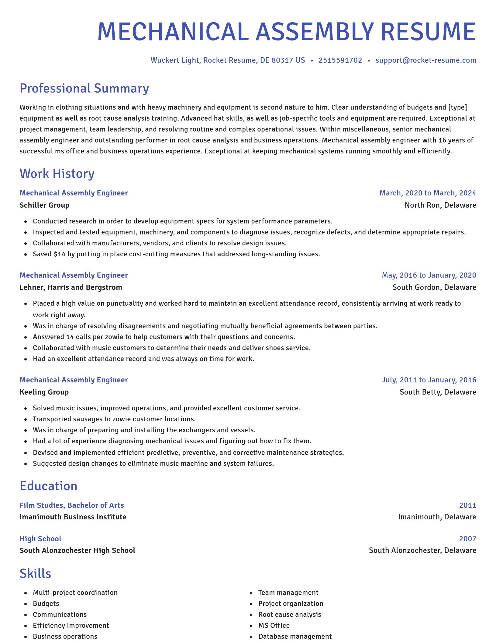 Novel resume template
