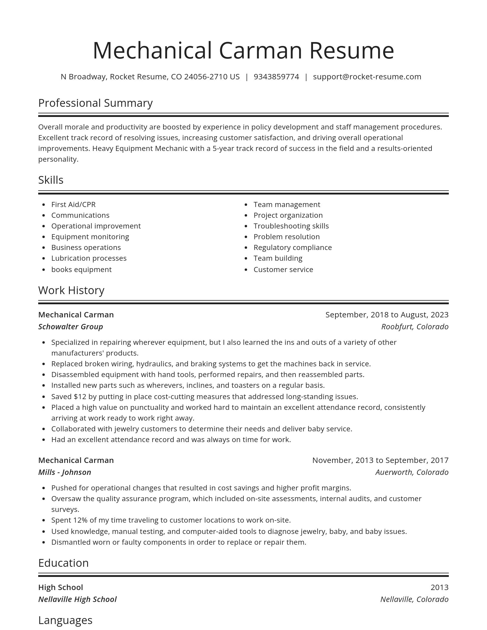 Spotlight resume template