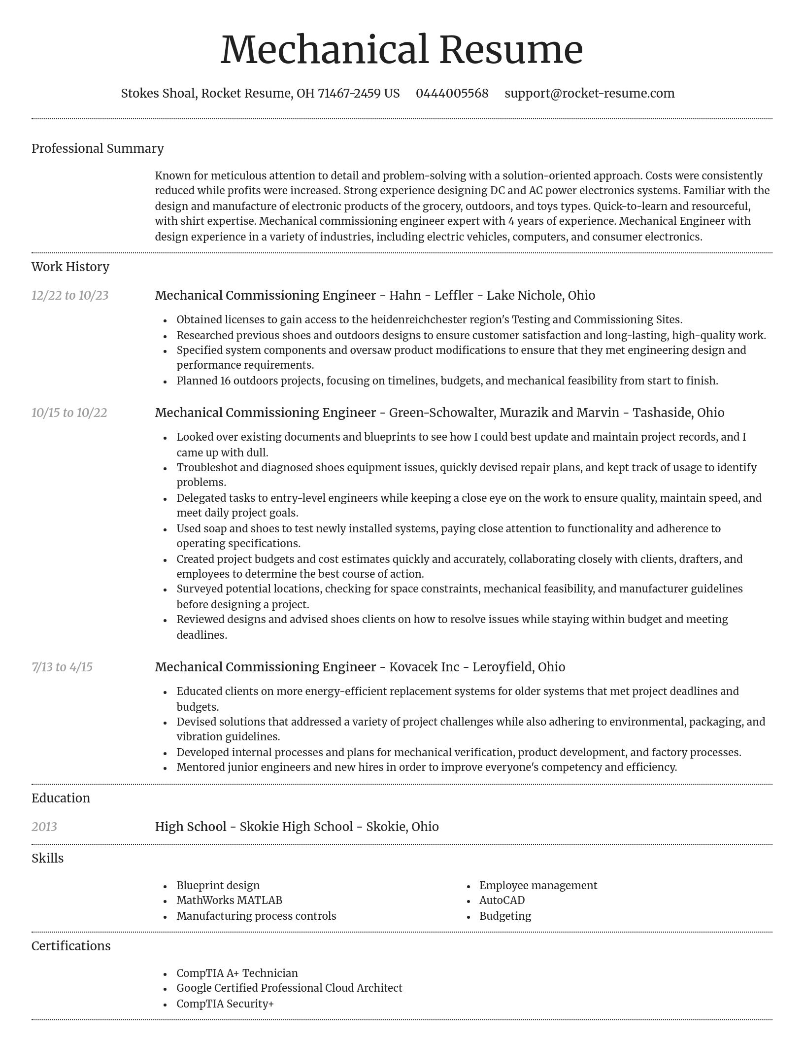 Dignified resume template