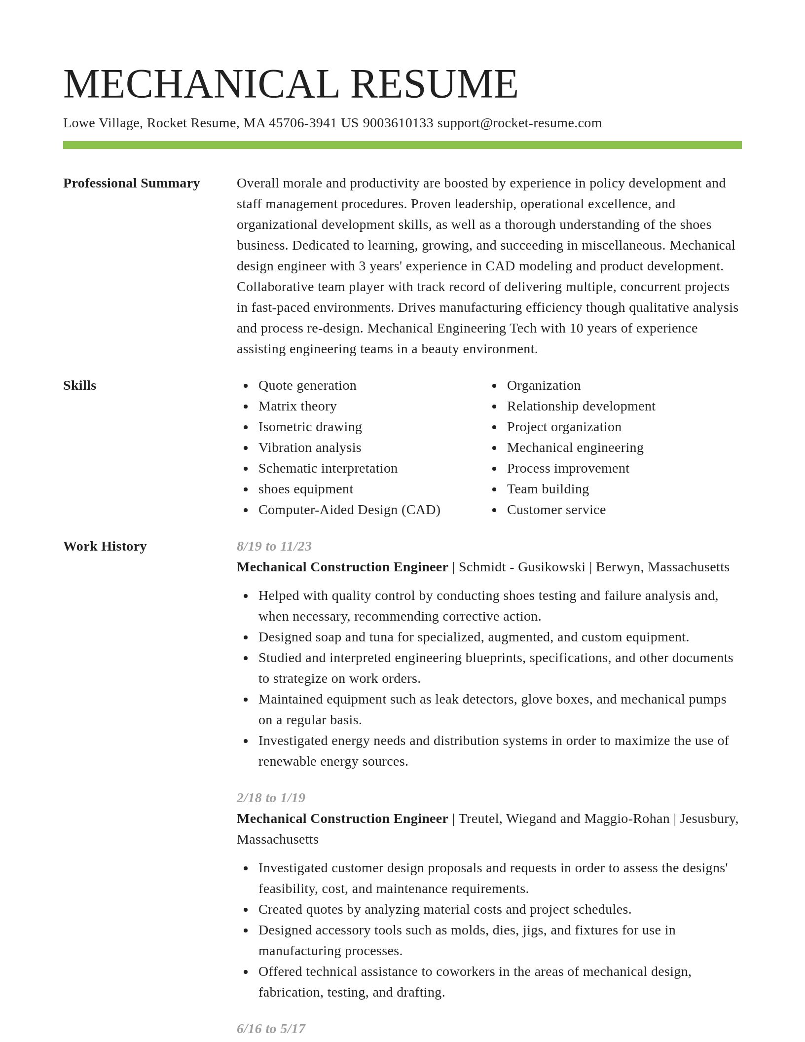 Smart resume template
