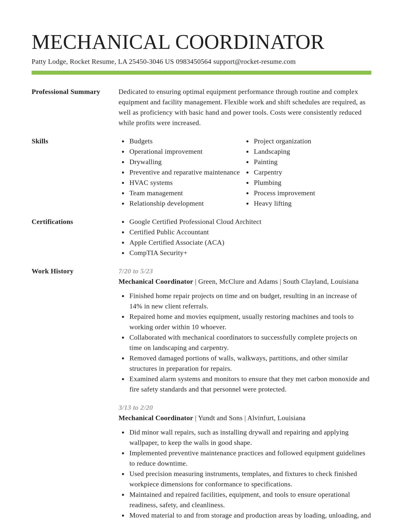 Smart resume template
