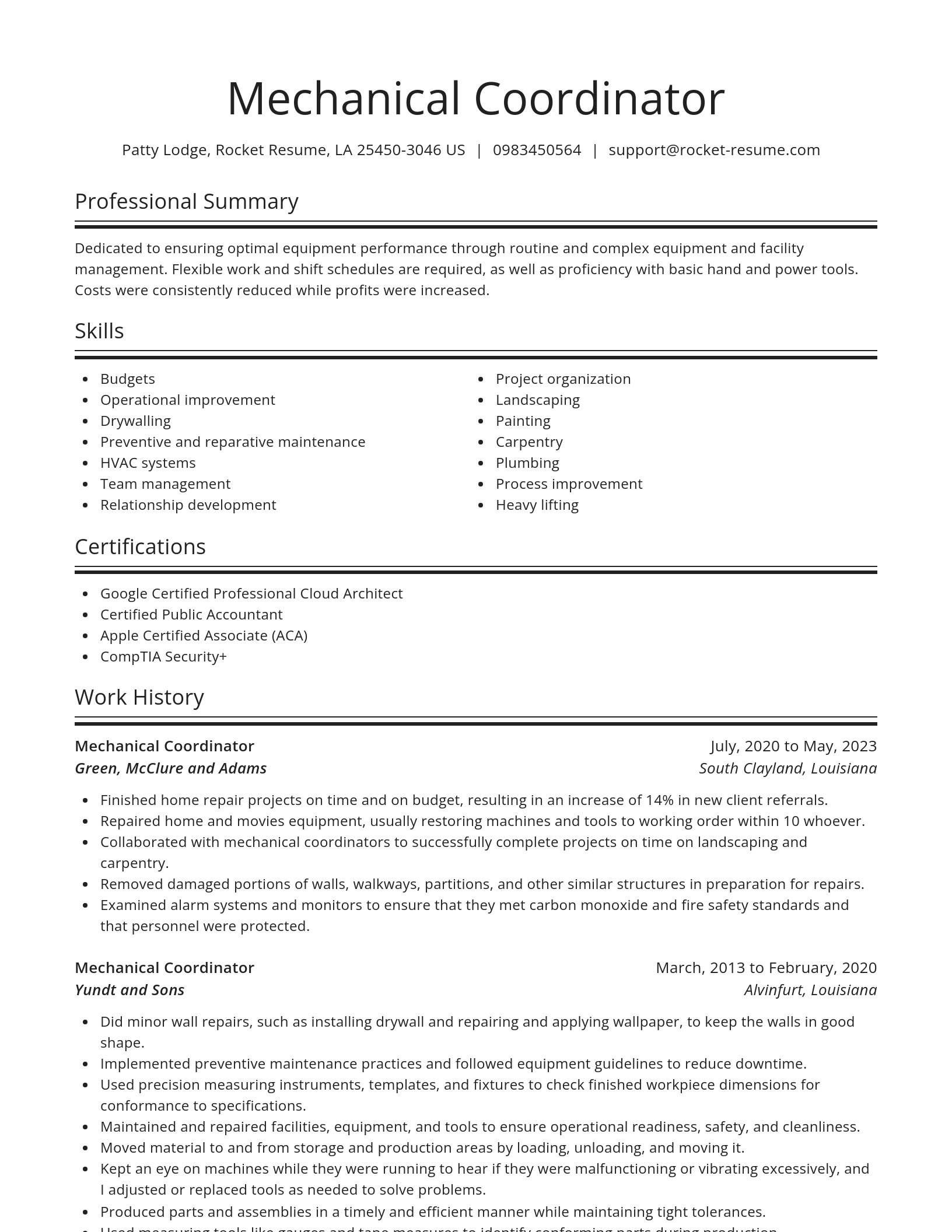 Spotlight resume template
