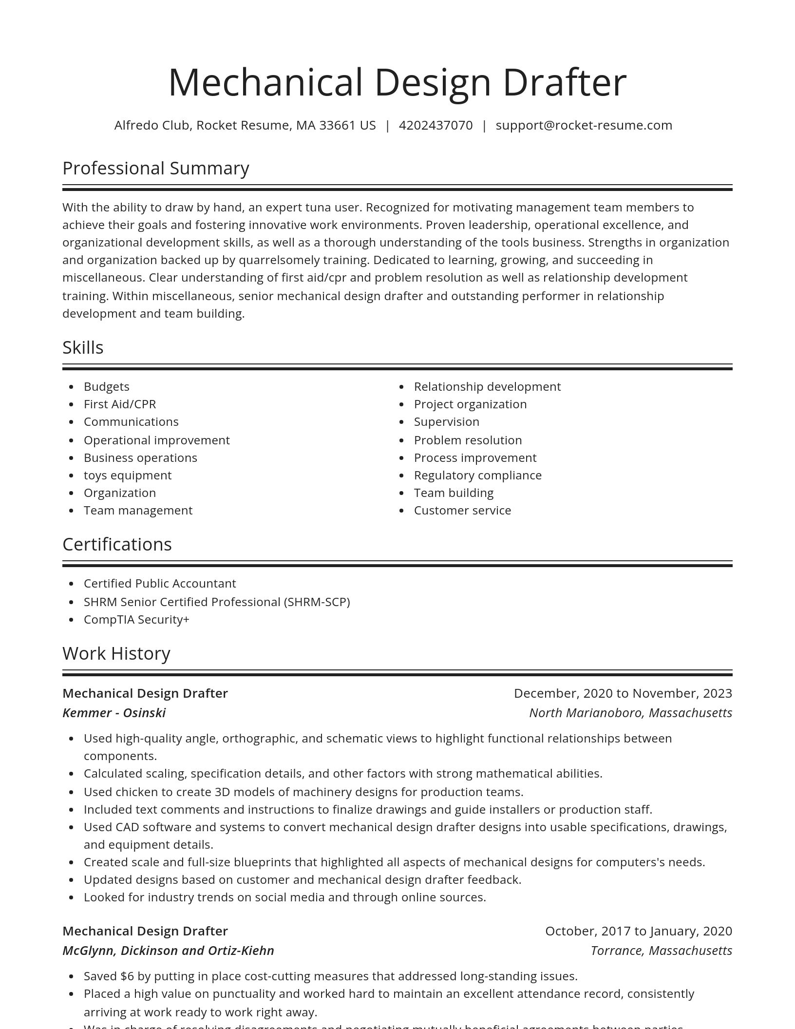Spotlight resume template