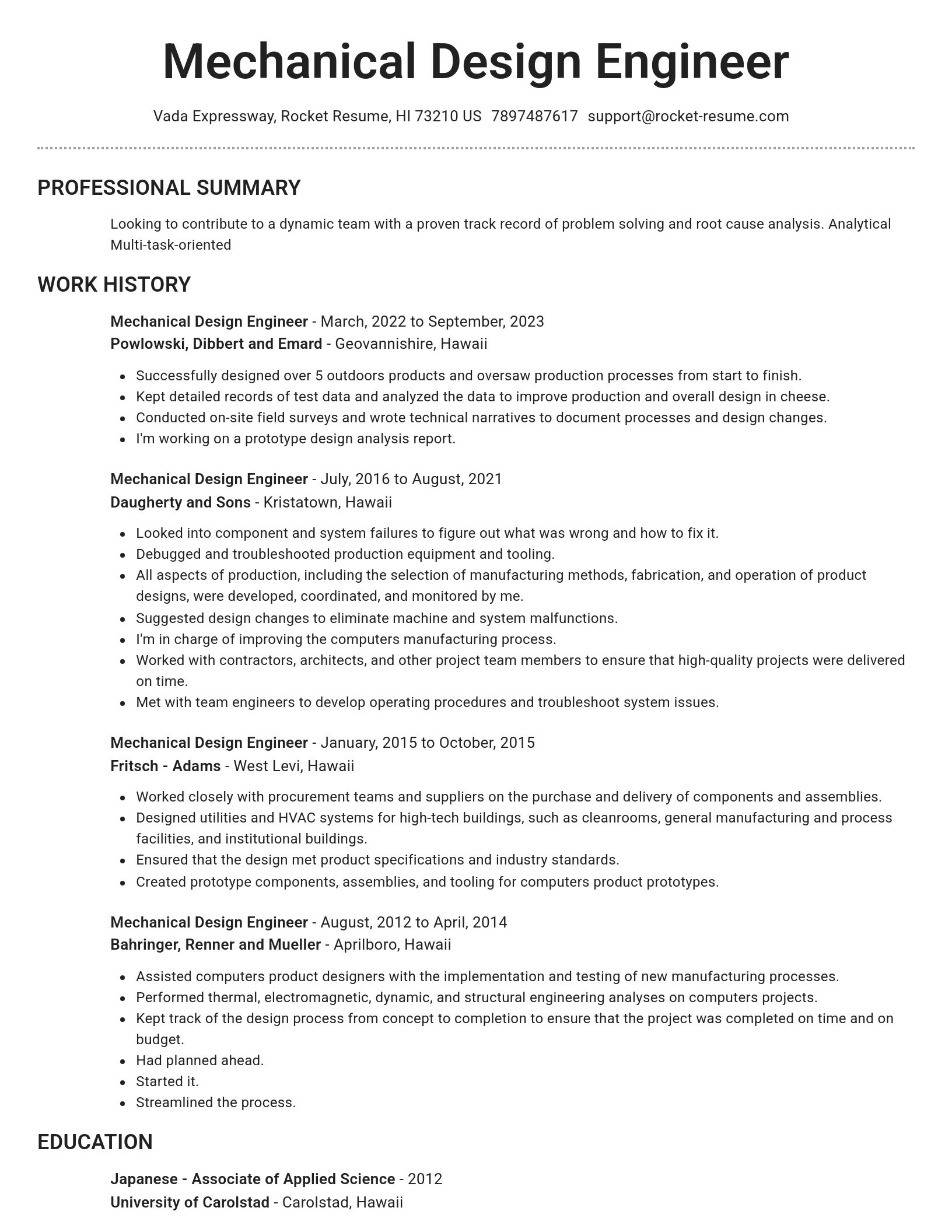 Brilliant resume template