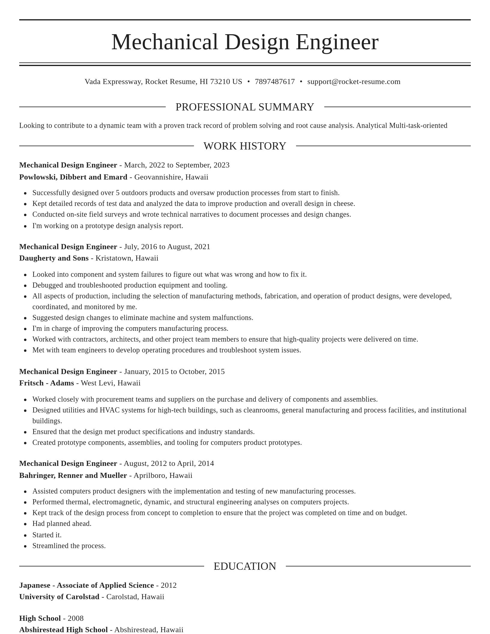 Elegant resume template
