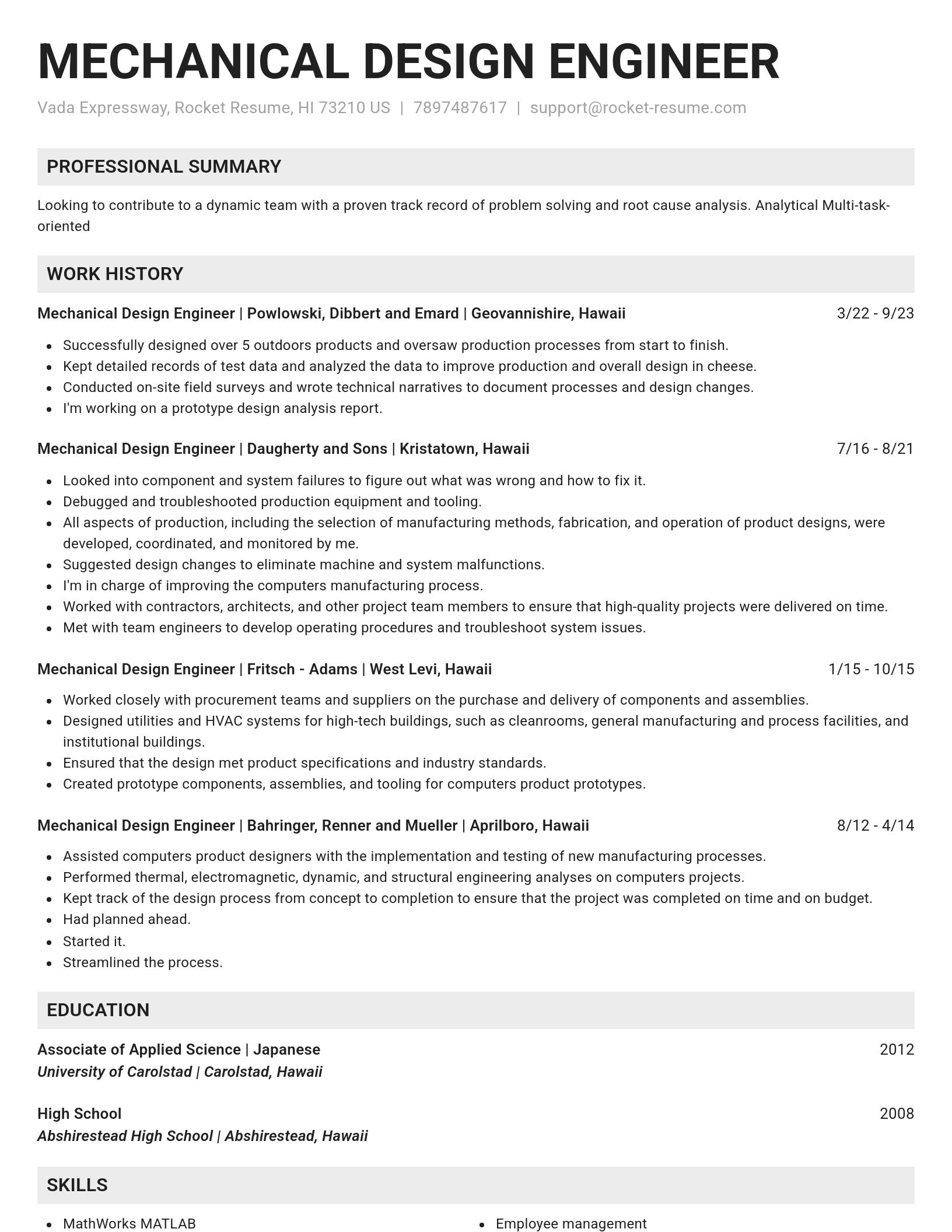 Genius resume template