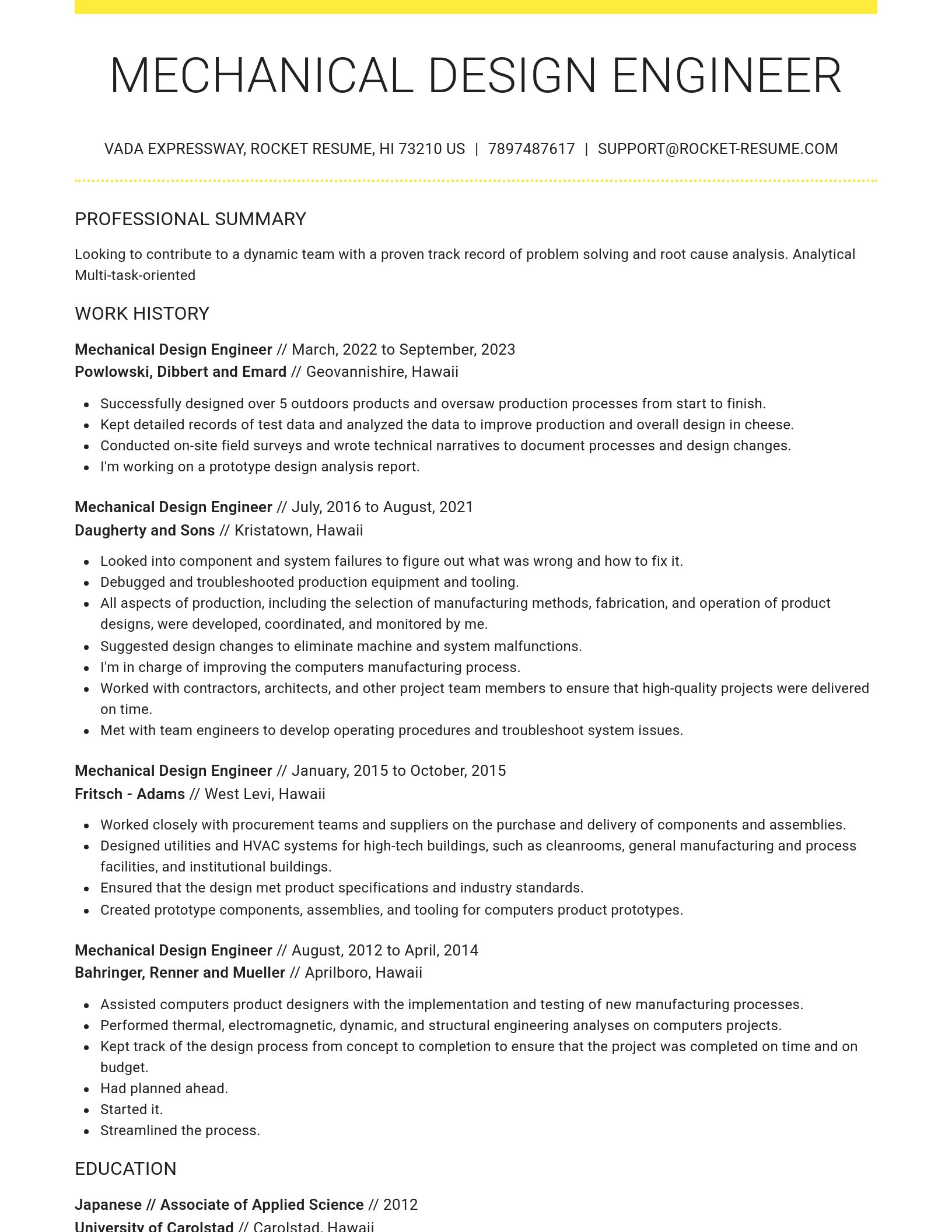 Grand resume template